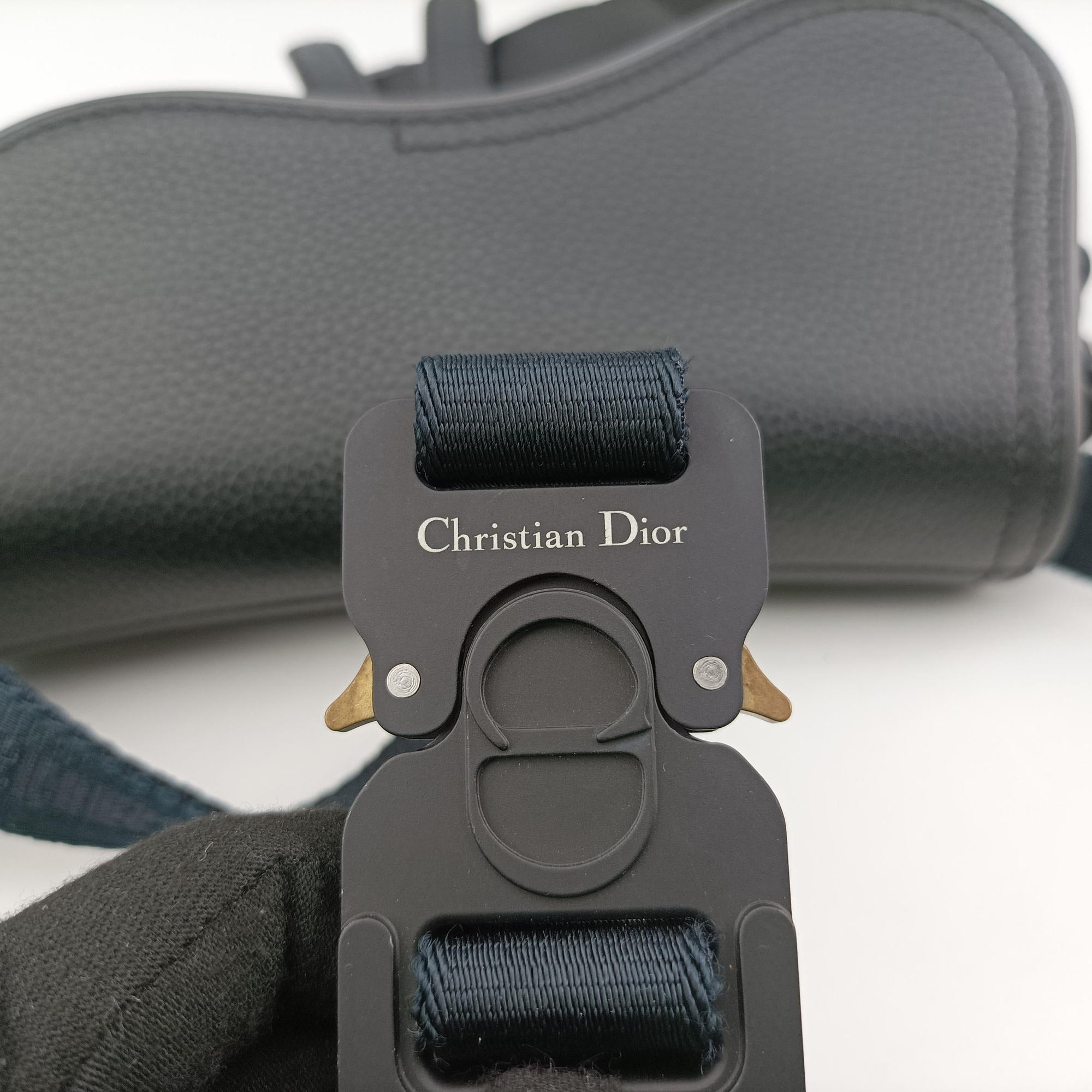 Secondhand Christian Dior saddle Black Leather×Nylon  shoulderbag | stylenewstar