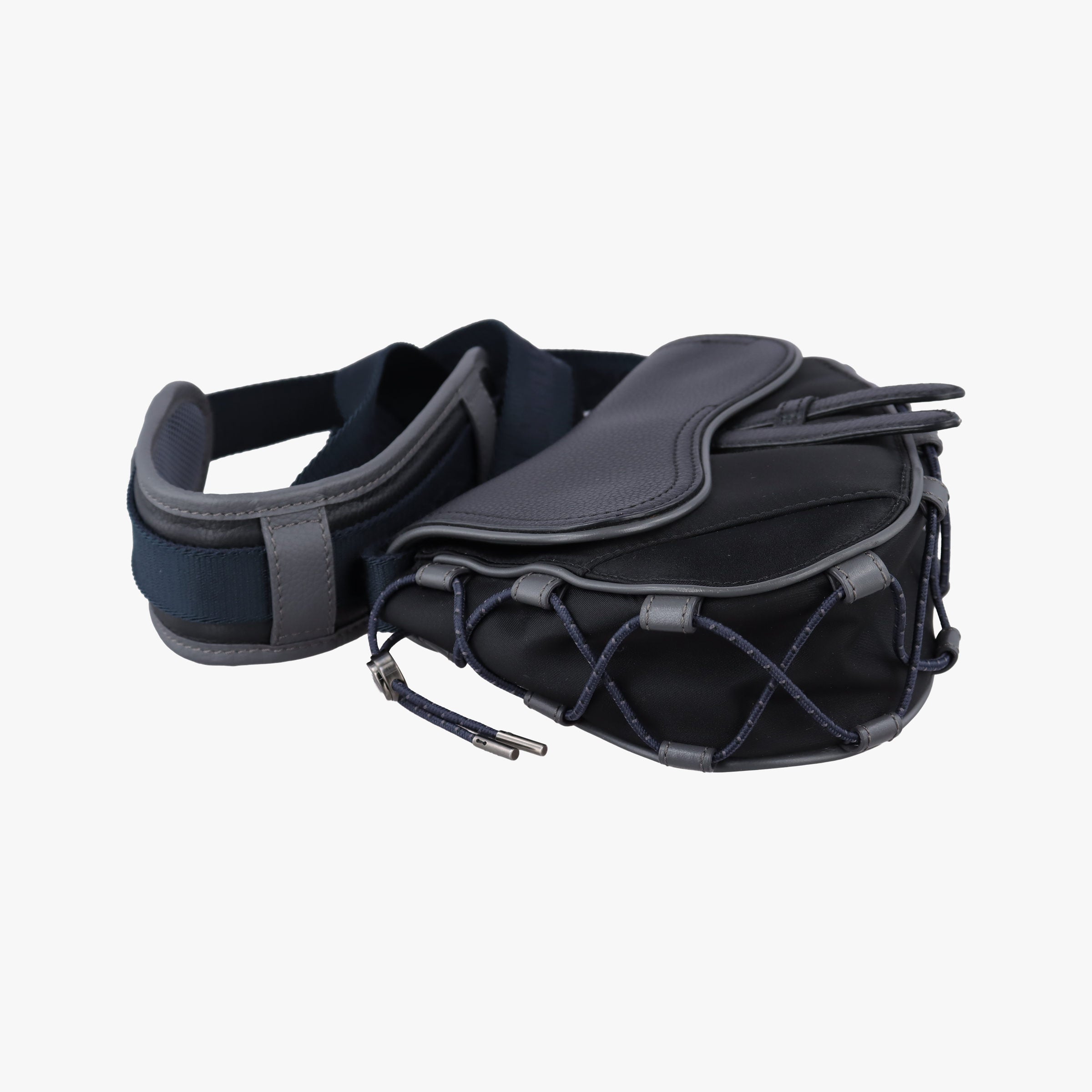 Secondhand Christian Dior saddle Black Leather×Nylon  shoulderbag | stylenewstar