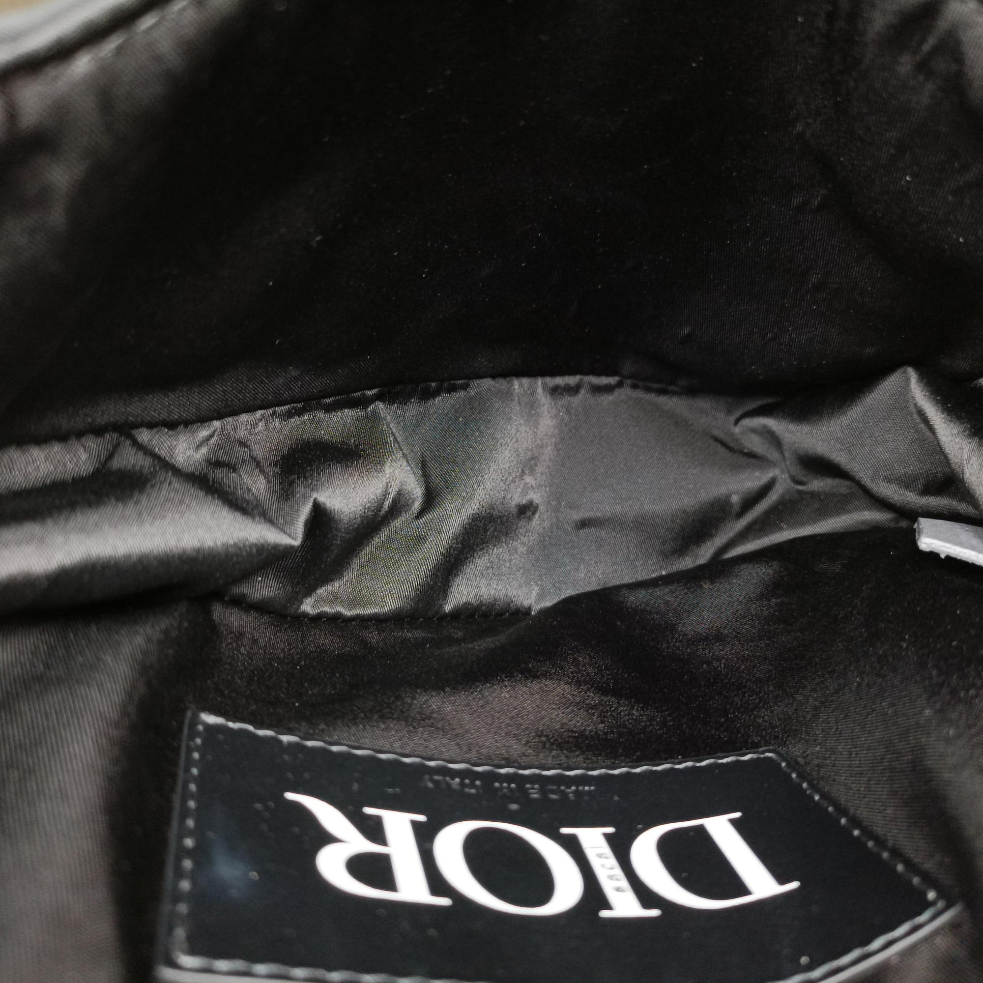Secondhand Christian Dior saddle Black Leather×Nylon  shoulderbag | stylenewstar