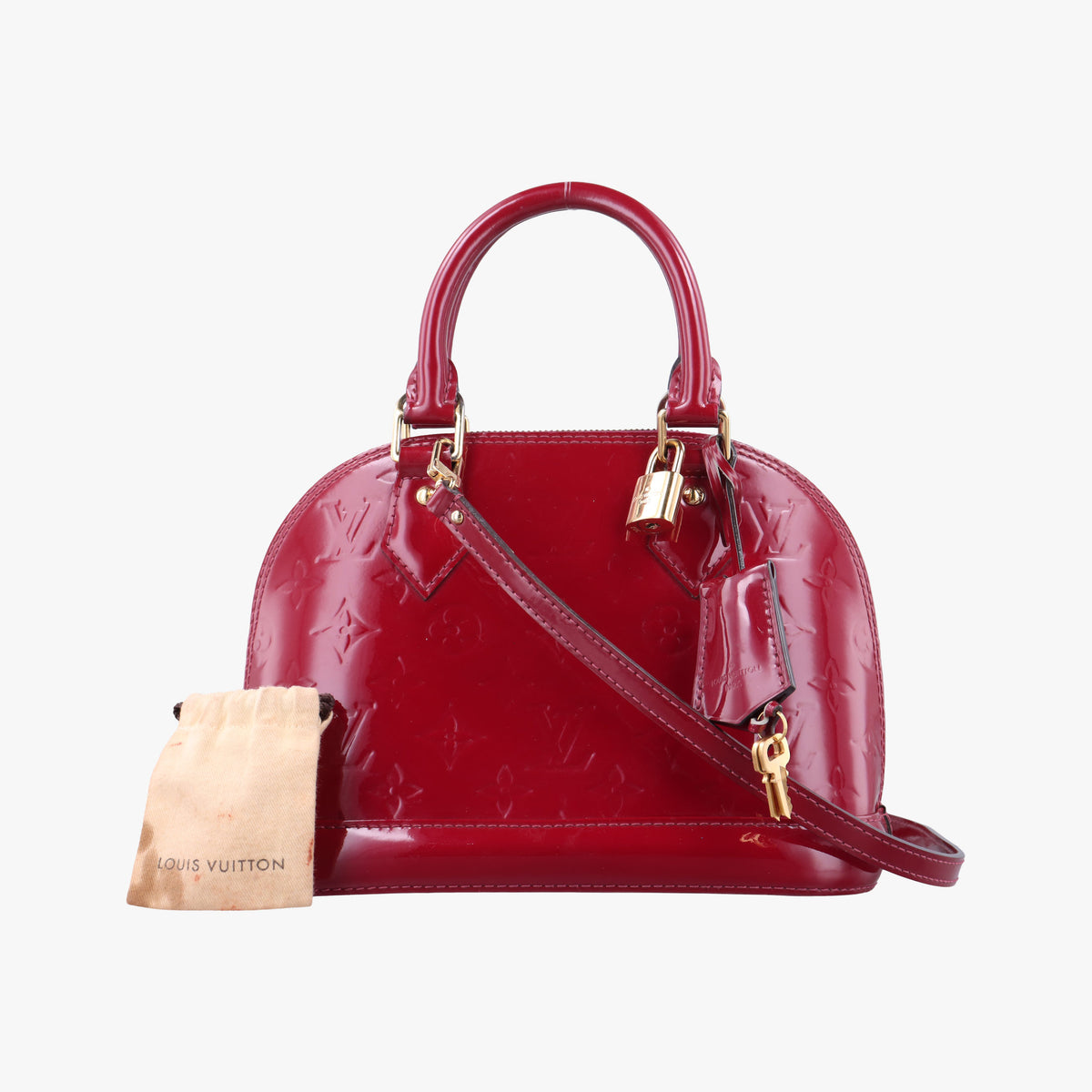 Secondhand Louis Vuitton Alma BB pomme d'amour Vernis M91606 shoulderbag | stylenewstar