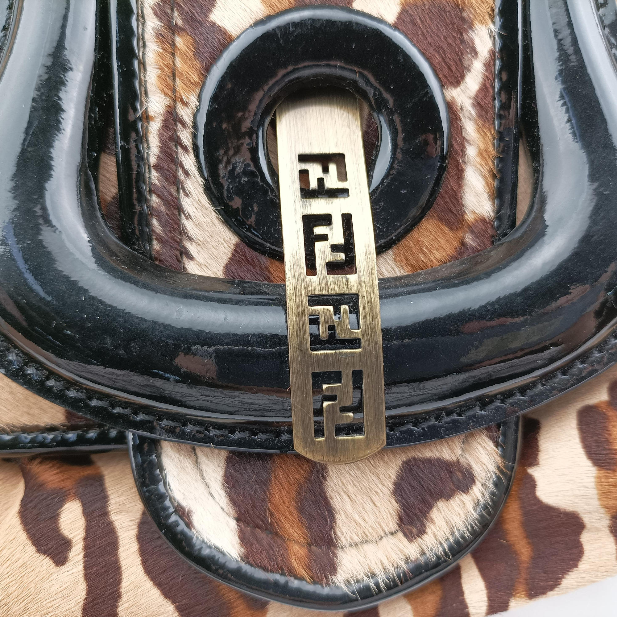 Pre-owned Fendi B Bag Brown pony hair 8BN165 shoulderbag | stylenewstar