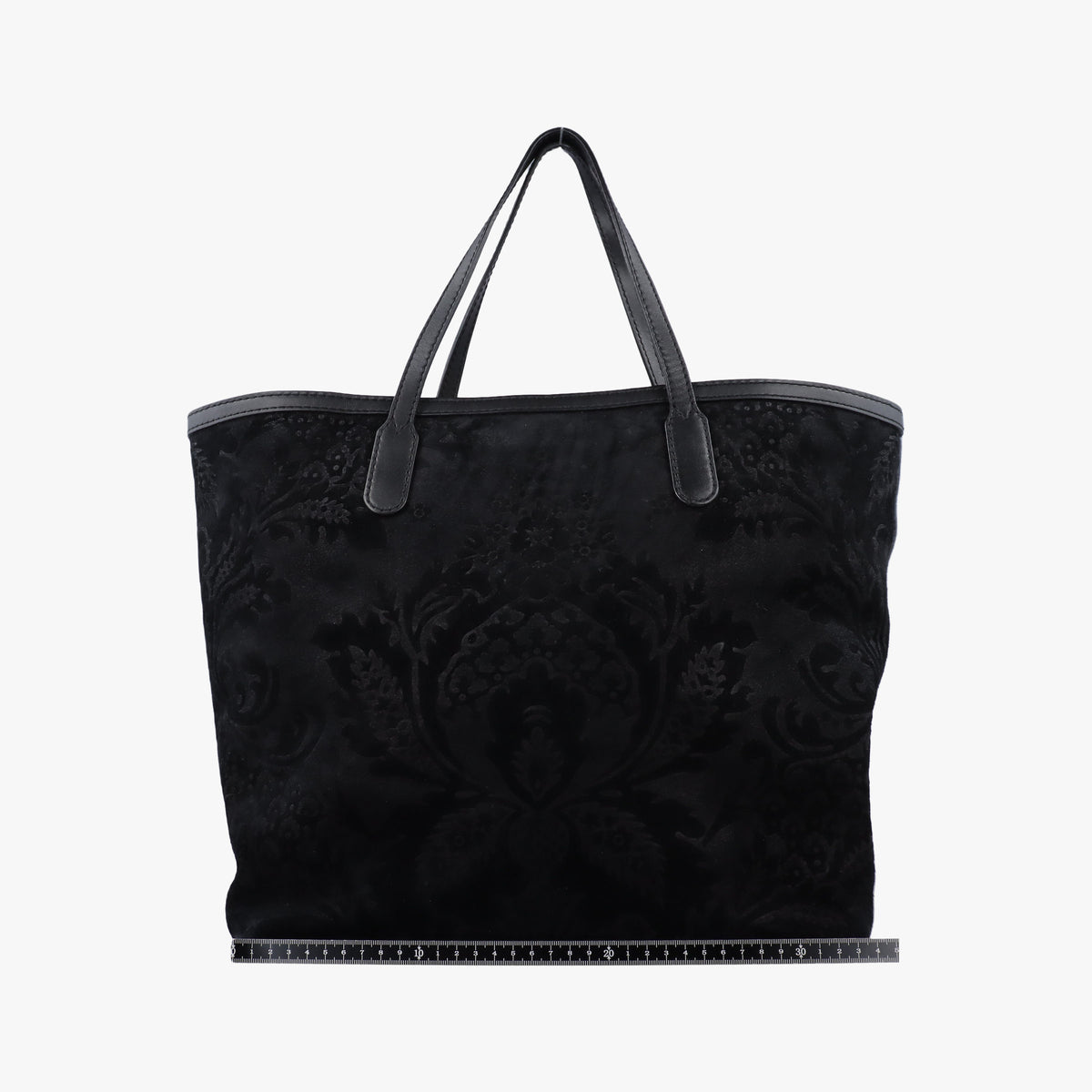 Pre-owned Gucci Goldmark Top Handle Black Suede 305585 handbag | stylenewstar