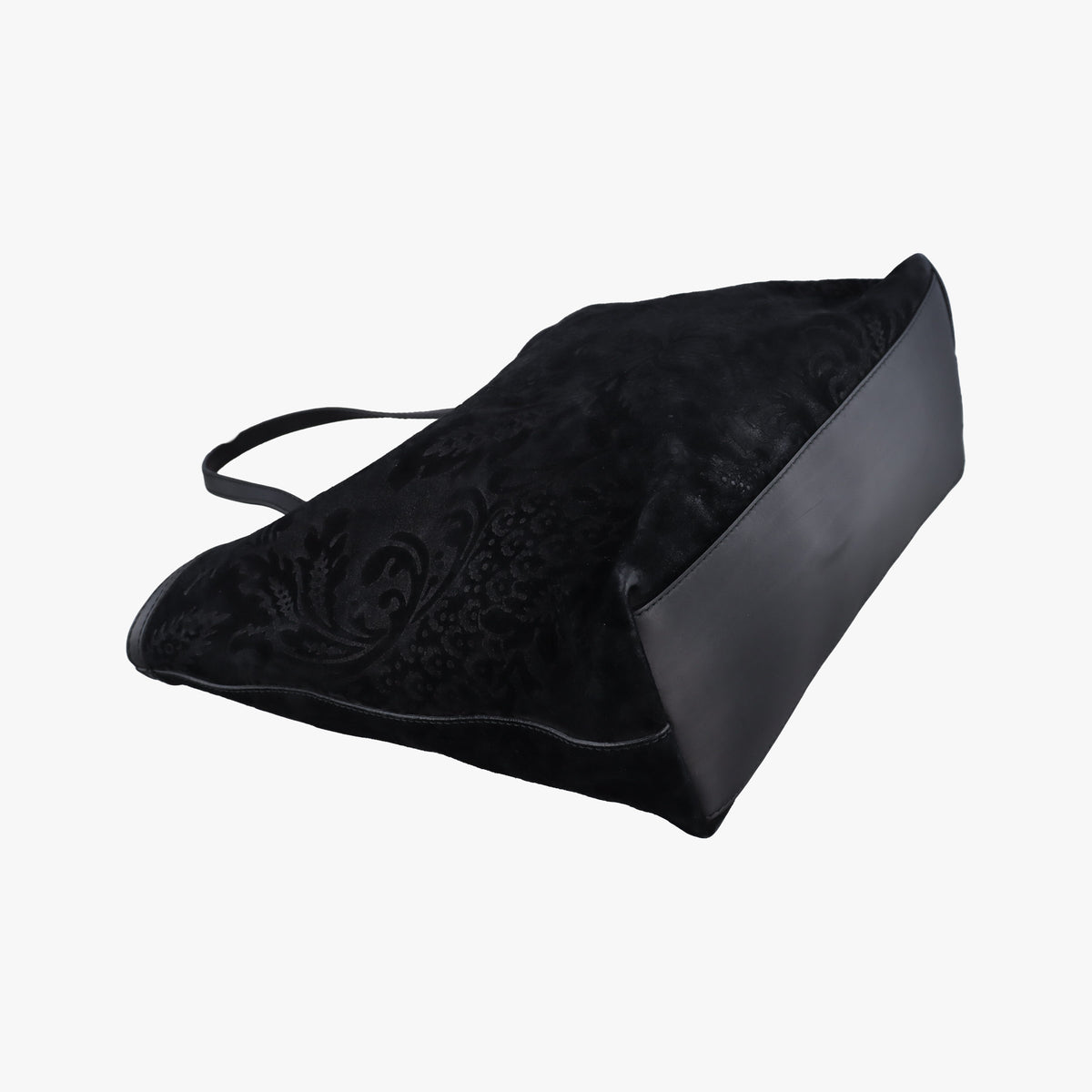 Pre-owned Gucci Goldmark Top Handle Black Suede 305585 handbag | stylenewstar