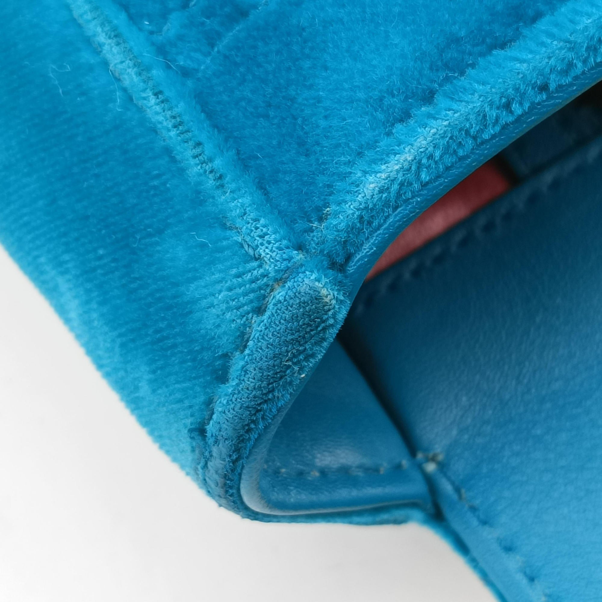 Pre-owned Gucci GG Marmont Blue velour 443497 shoulderbag | stylenewstar