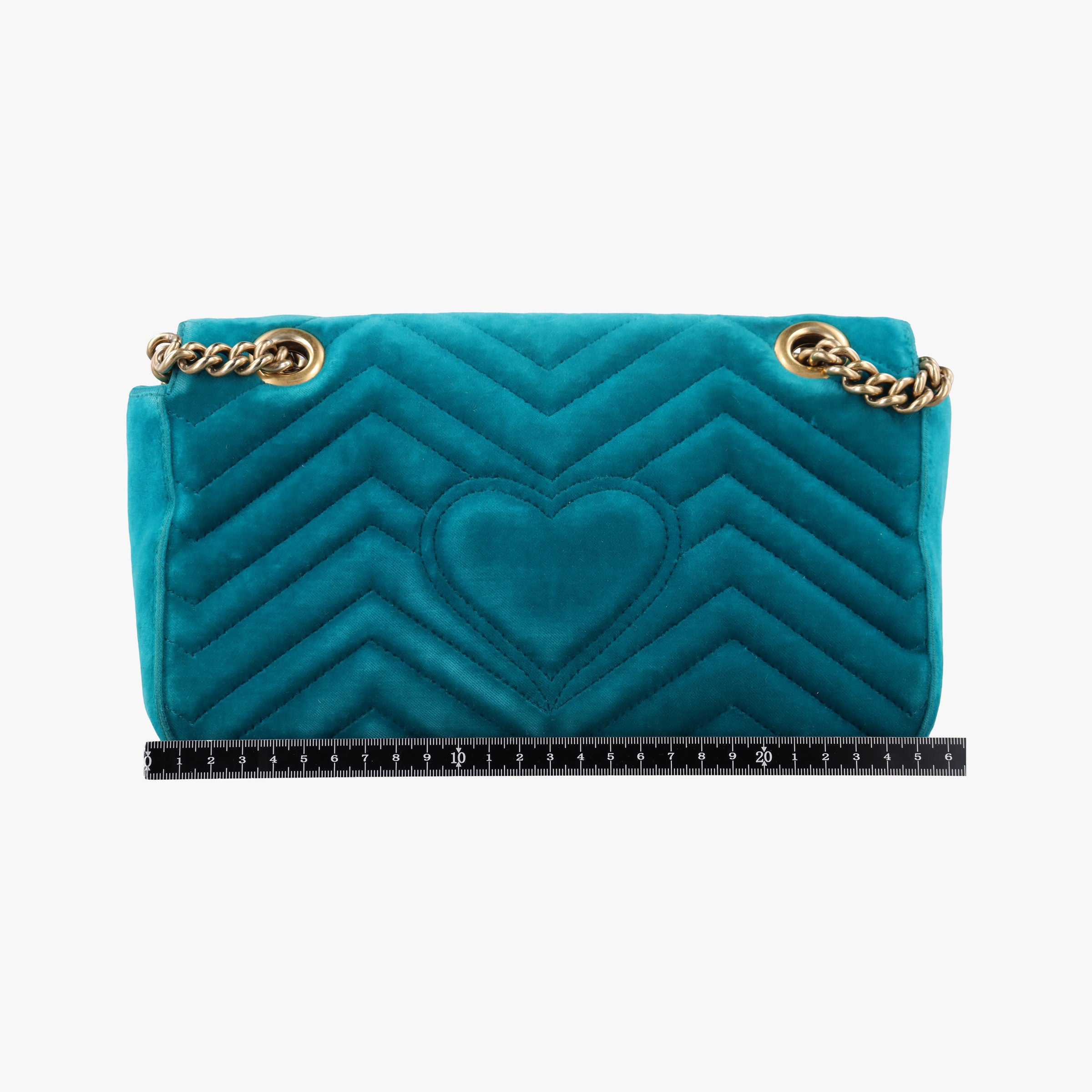 Pre-owned Gucci GG Marmont Blue velour 443497 shoulderbag | stylenewstar