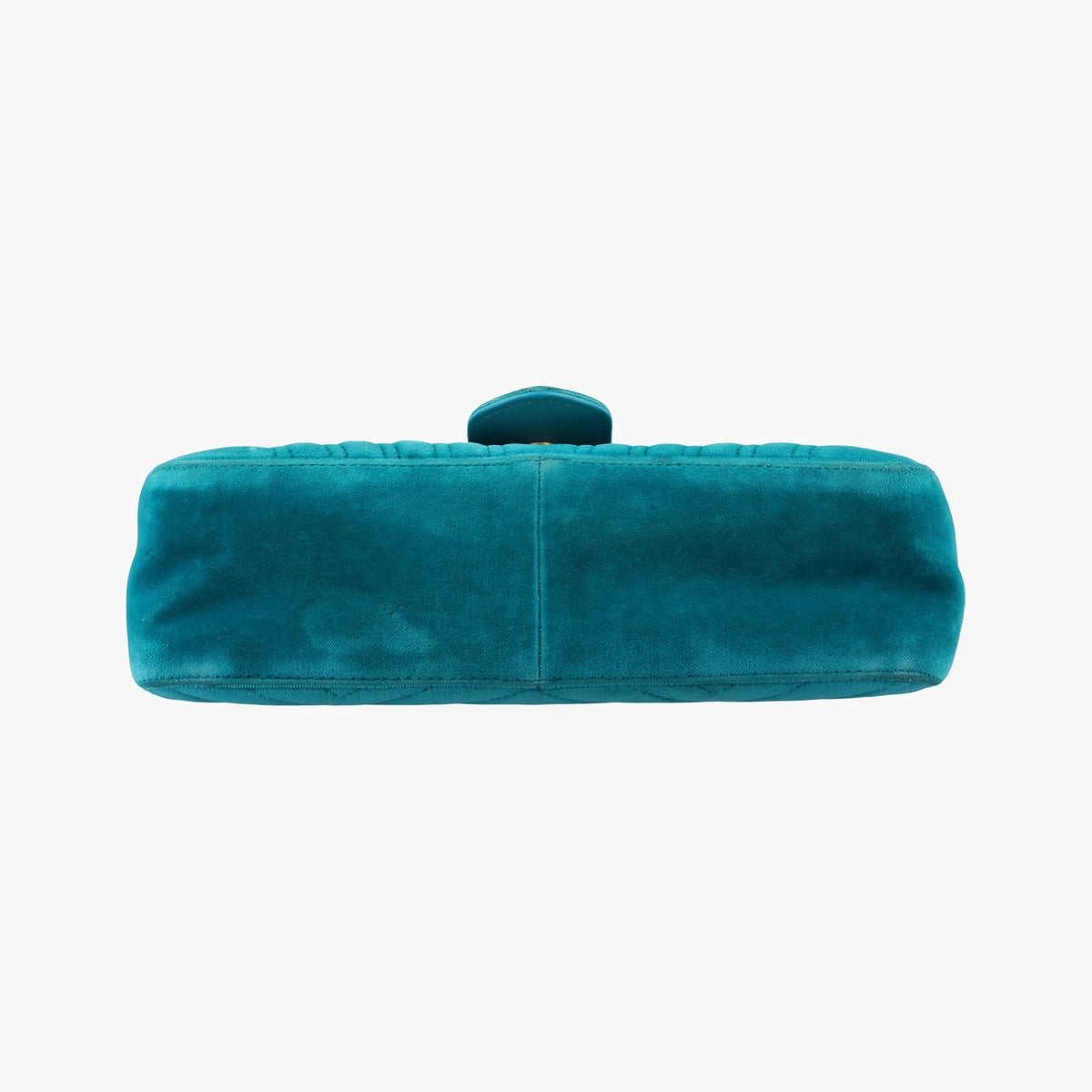 Pre-owned Gucci GG Marmont Blue velour 443497 shoulderbag | stylenewstar