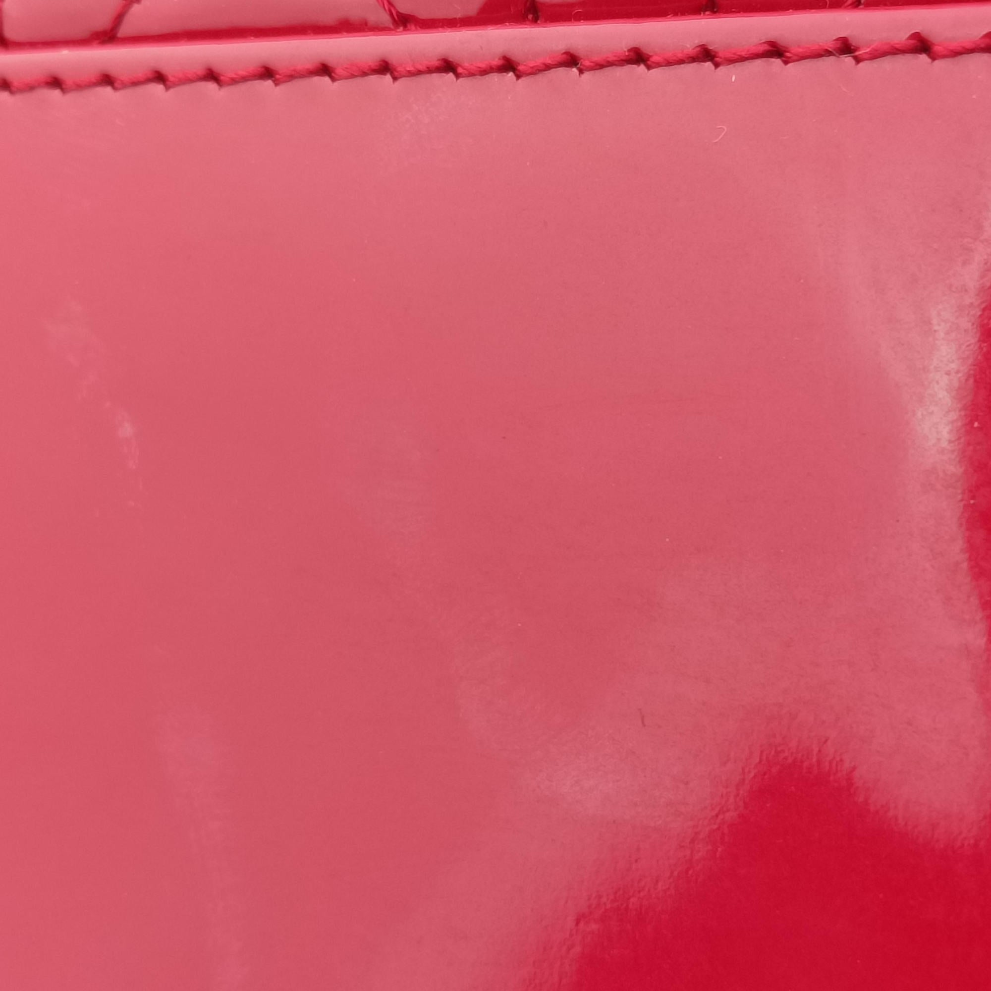Pre-owned Christian Dior Lady Dior Red patent  shoulderbag | stylenewstar