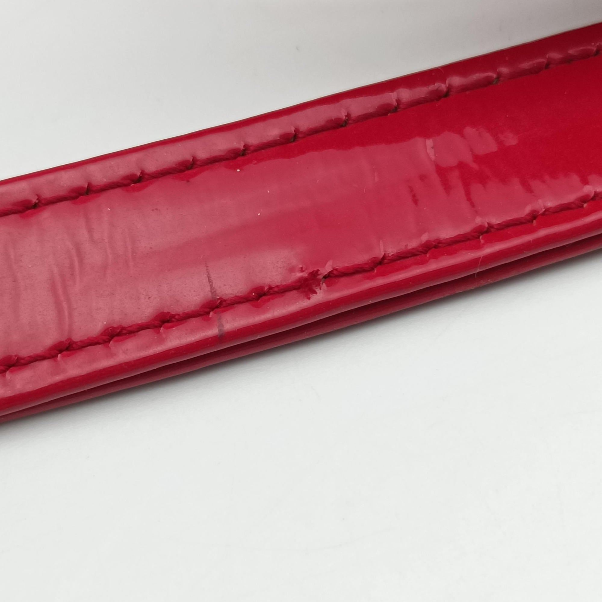 Pre-owned Christian Dior Lady Dior Red patent  shoulderbag | stylenewstar