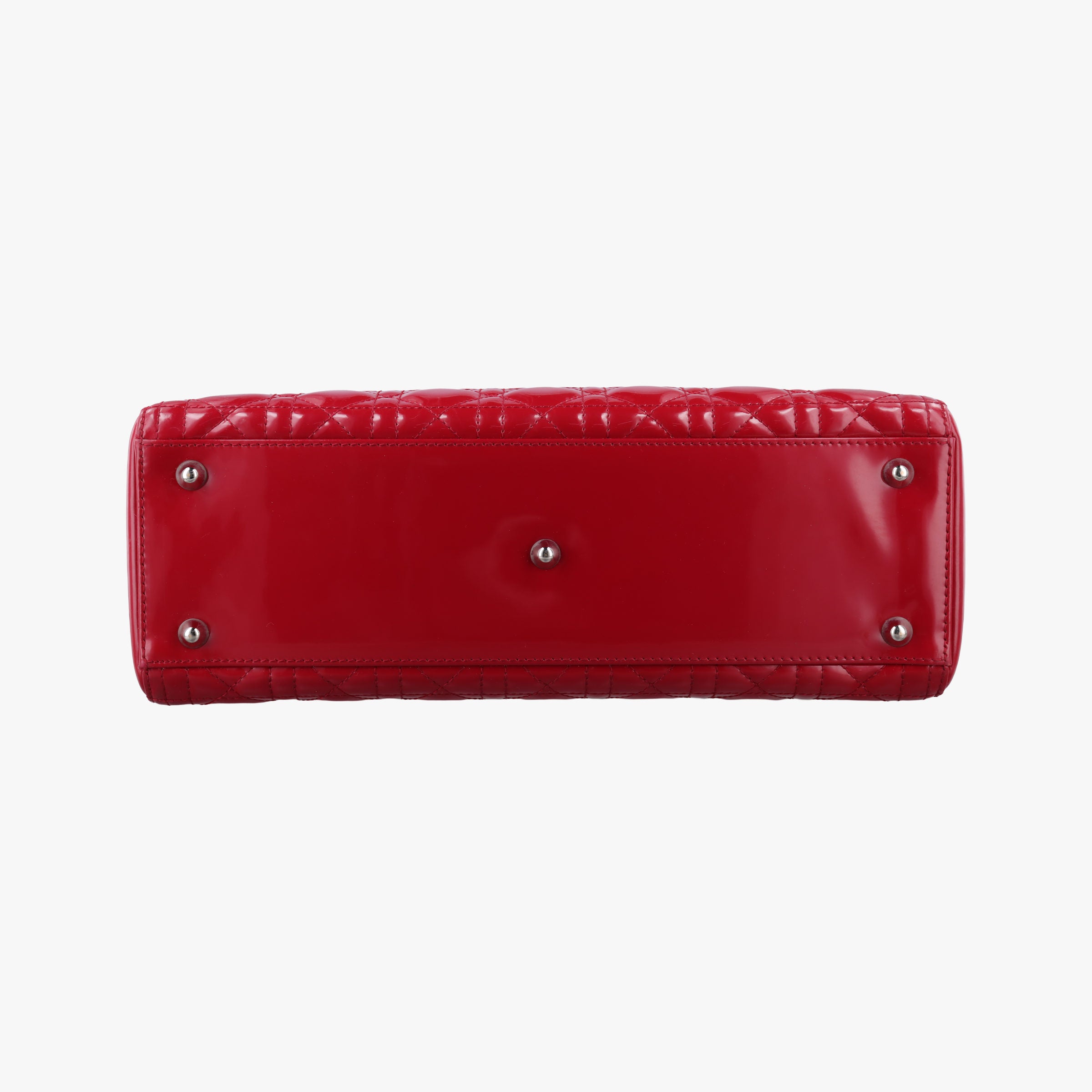 Pre-owned Christian Dior Lady Dior Red patent  shoulderbag | stylenewstar
