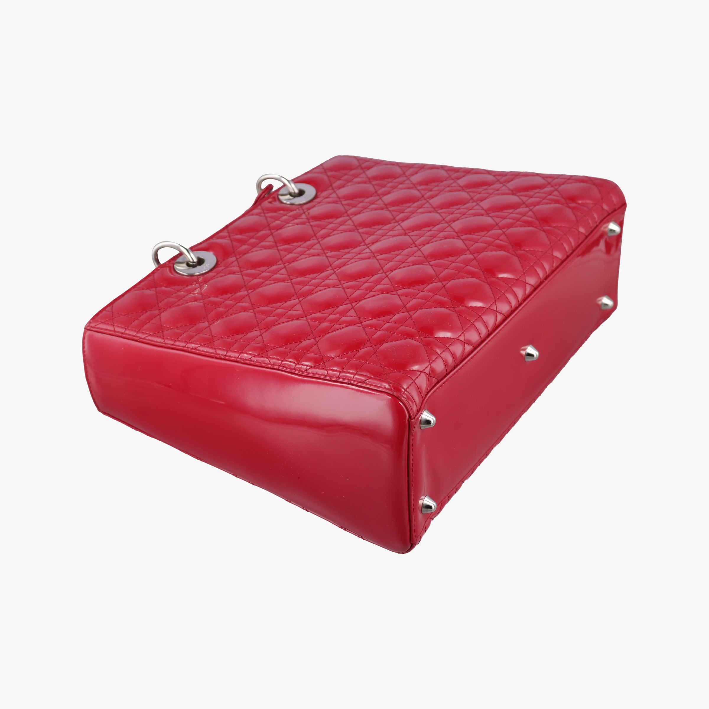 Pre-owned Christian Dior Lady Dior Red patent  shoulderbag | stylenewstar