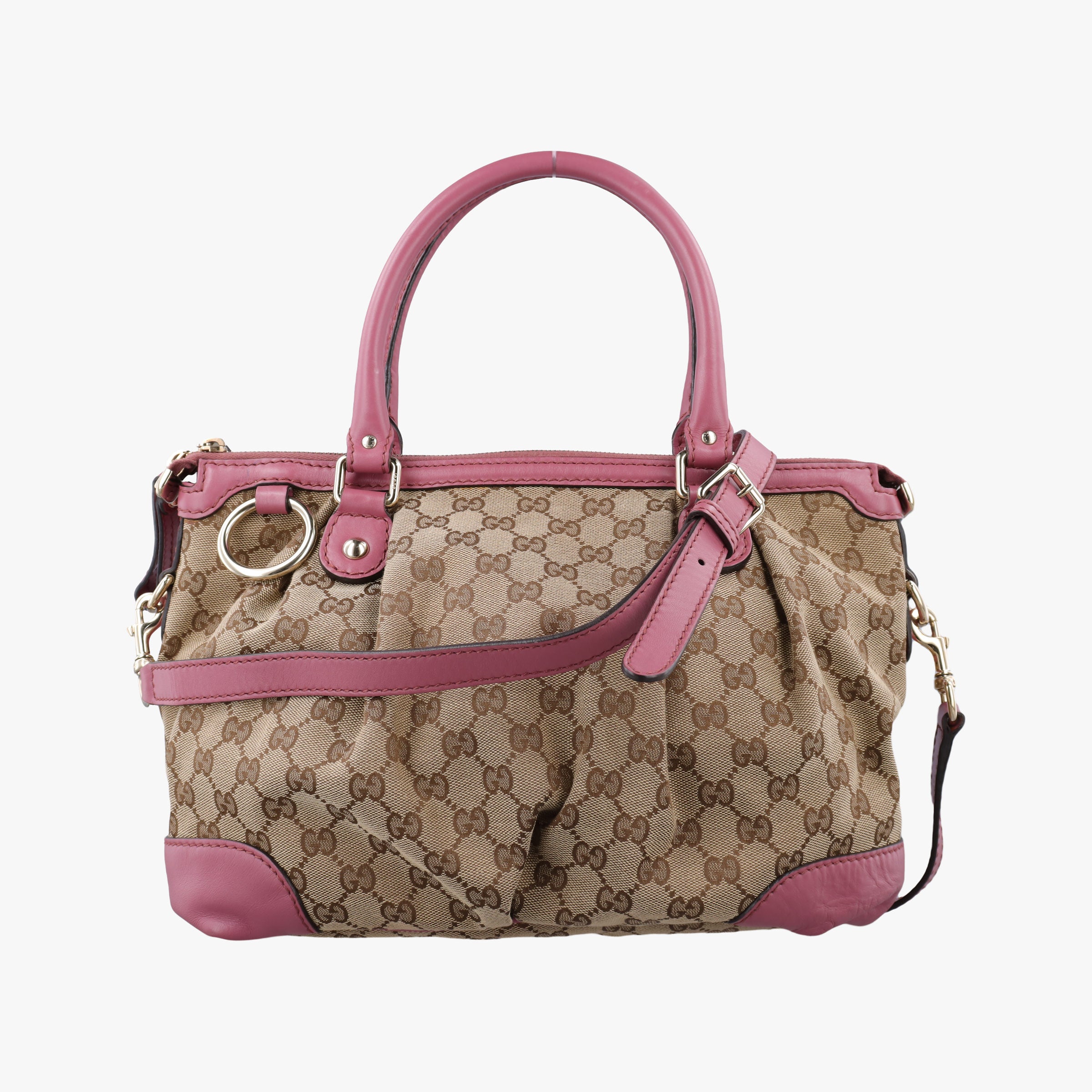 Vintage Gucci Sukey Beige × Pink Canvas×Leather 247902 shoulderbag | stylenewstar