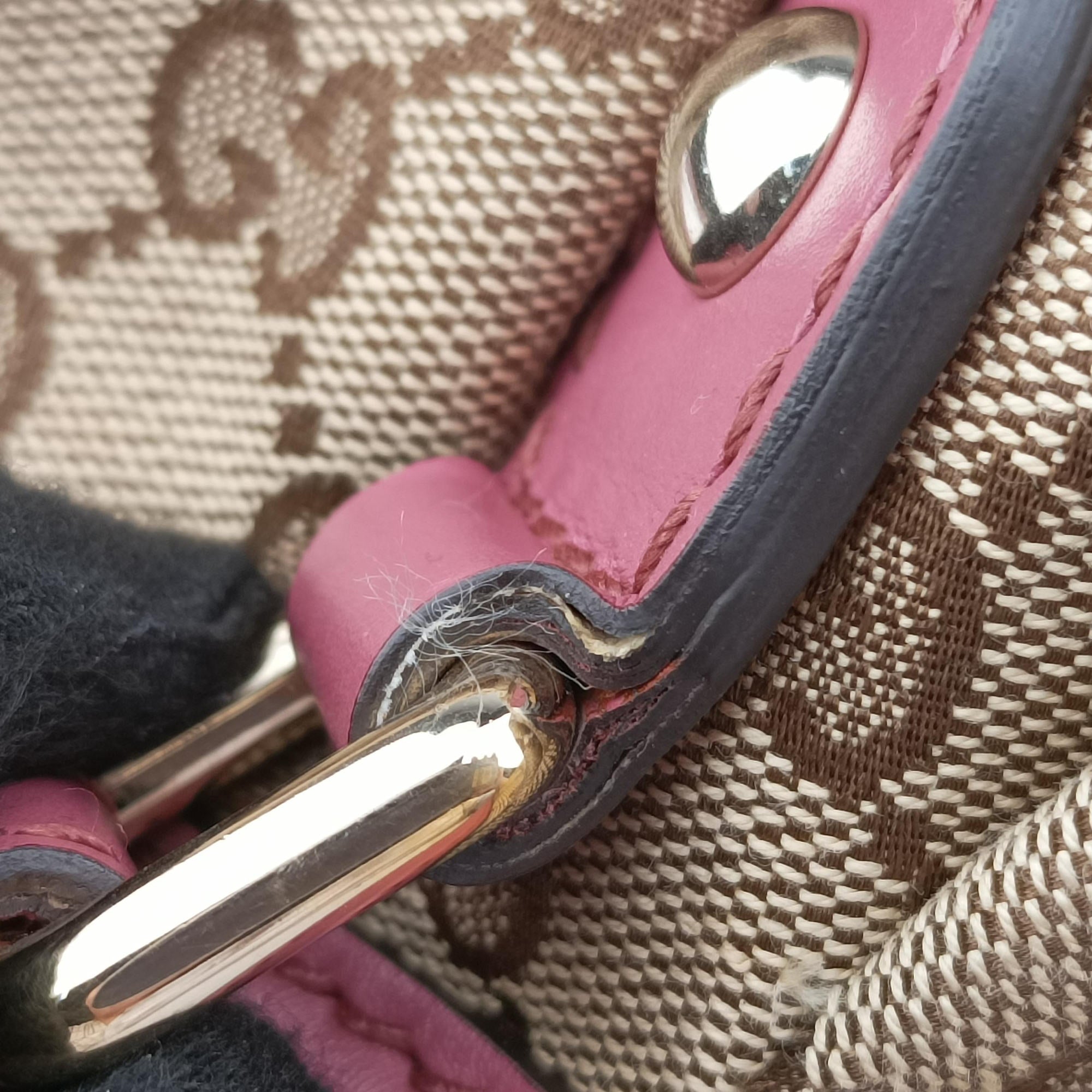 Vintage Gucci Sukey Beige × Pink Canvas×Leather 247902 shoulderbag | stylenewstar