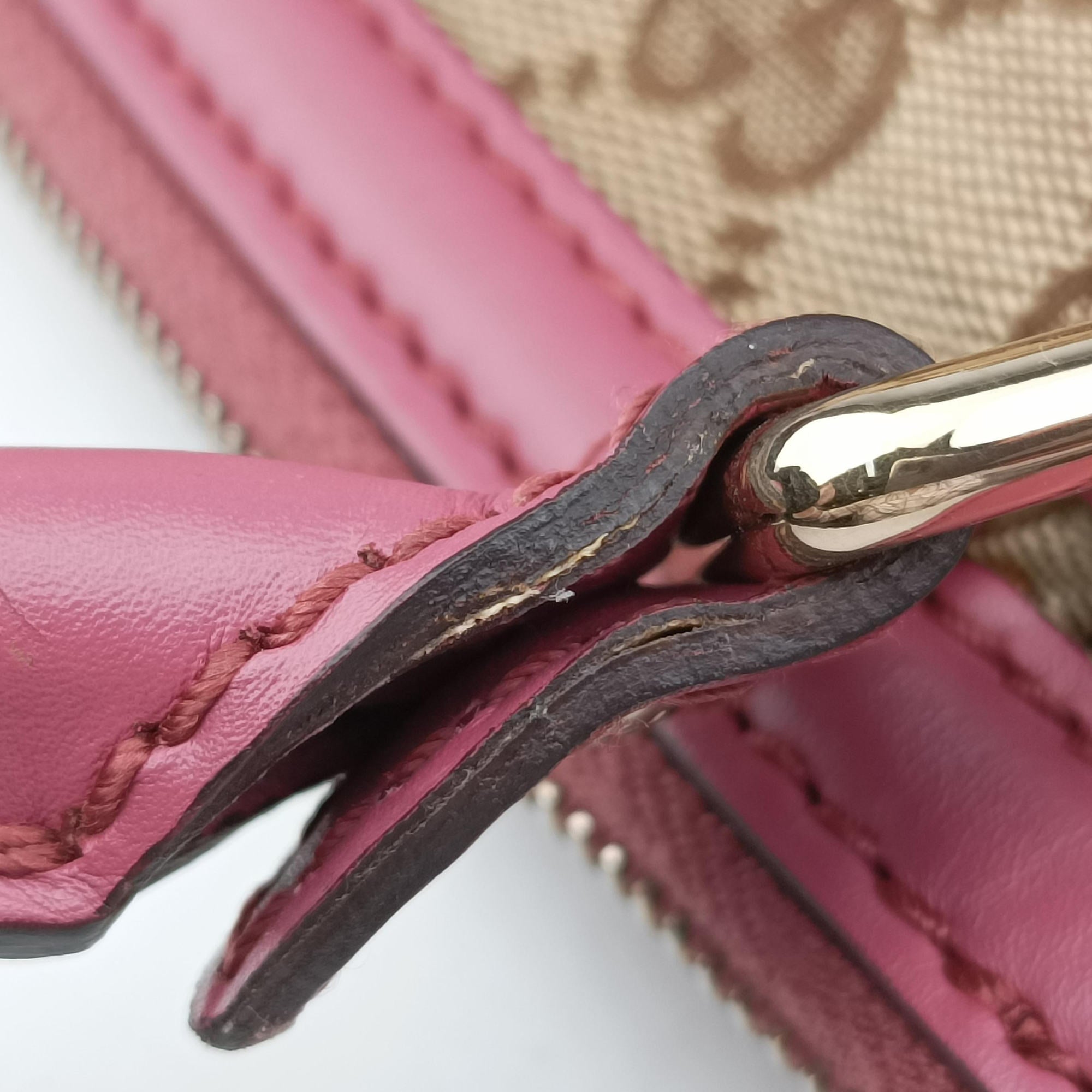 Vintage Gucci Sukey Beige × Pink Canvas×Leather 247902 shoulderbag | stylenewstar