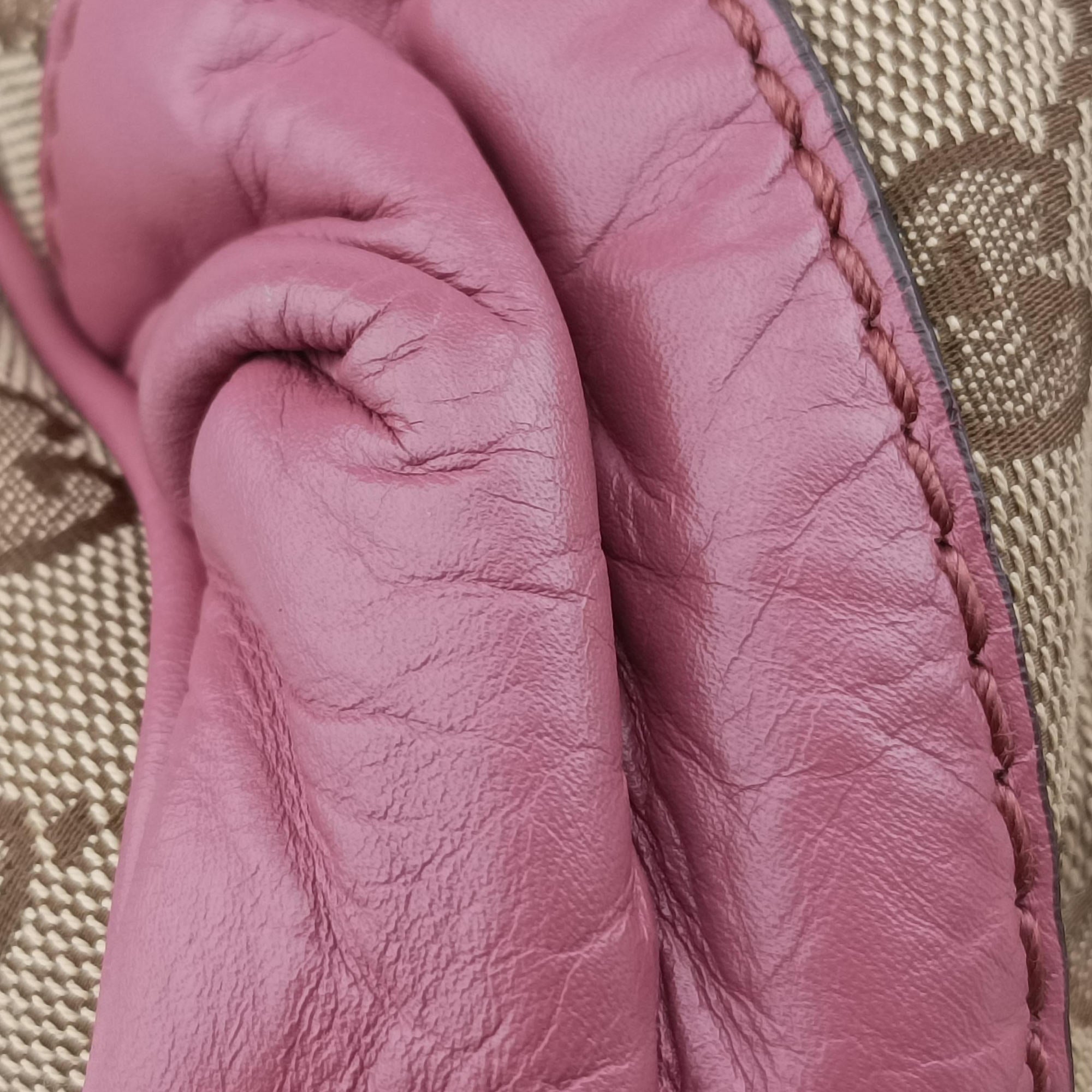 Vintage Gucci Sukey Beige × Pink Canvas×Leather 247902 shoulderbag | stylenewstar