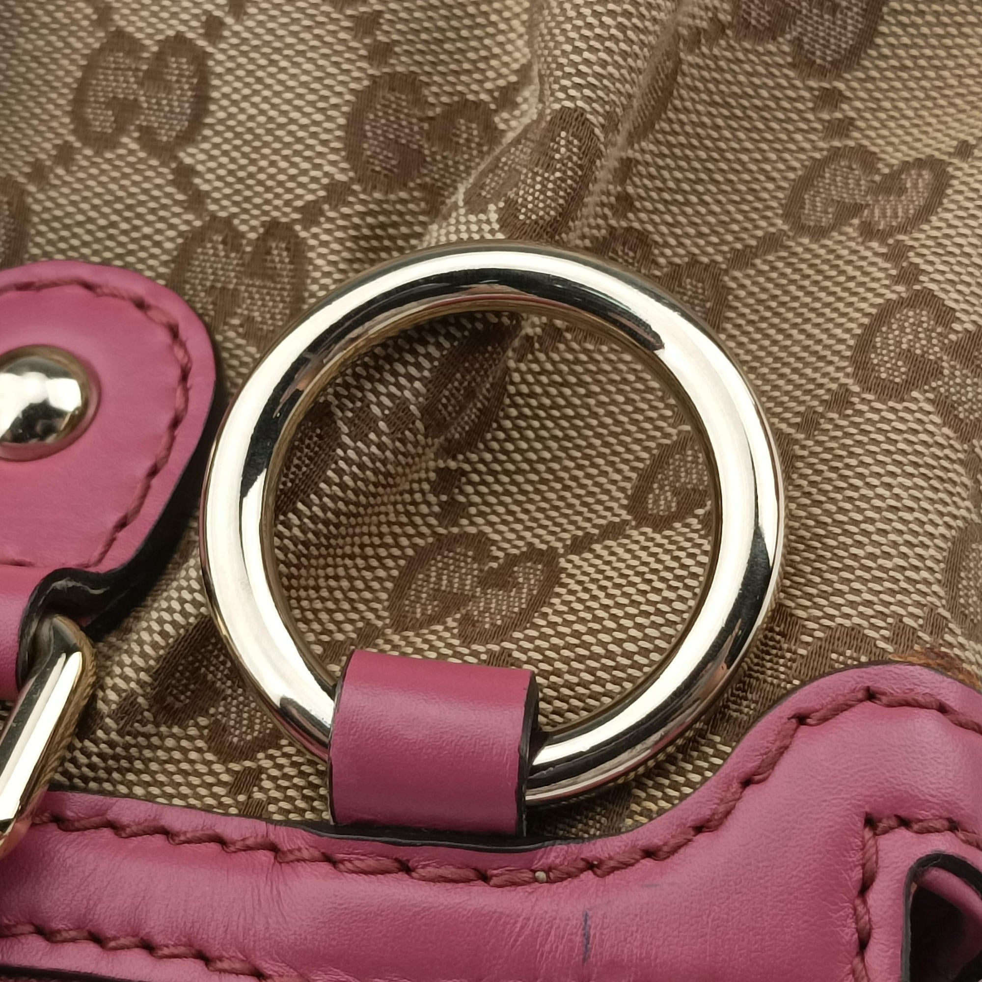 Vintage Gucci Sukey Beige × Pink Canvas×Leather 247902 shoulderbag | stylenewstar
