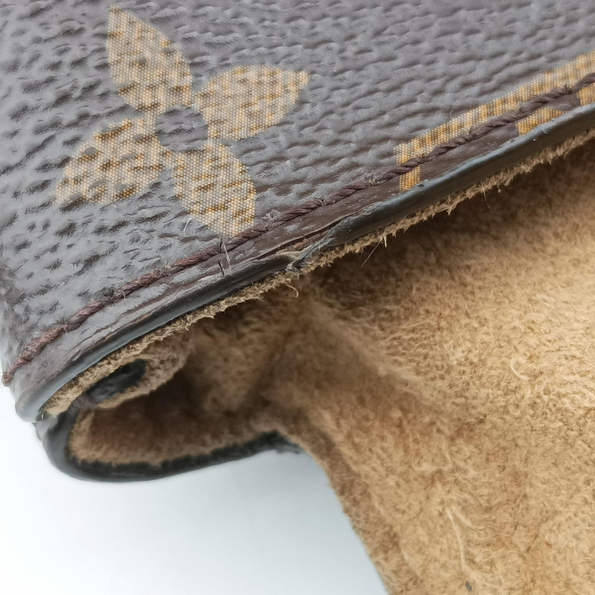 Pre-owned Louis Vuitton MARIGNAN brown×SESAME Monogram Canvas×calf leather M44259 shoulderbag | stylenewstar