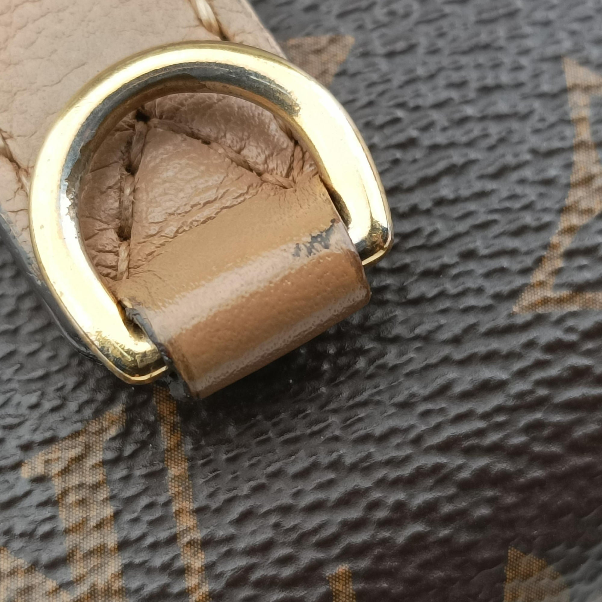 Pre-owned Louis Vuitton MARIGNAN brown×SESAME Monogram Canvas×calf leather M44259 shoulderbag | stylenewstar