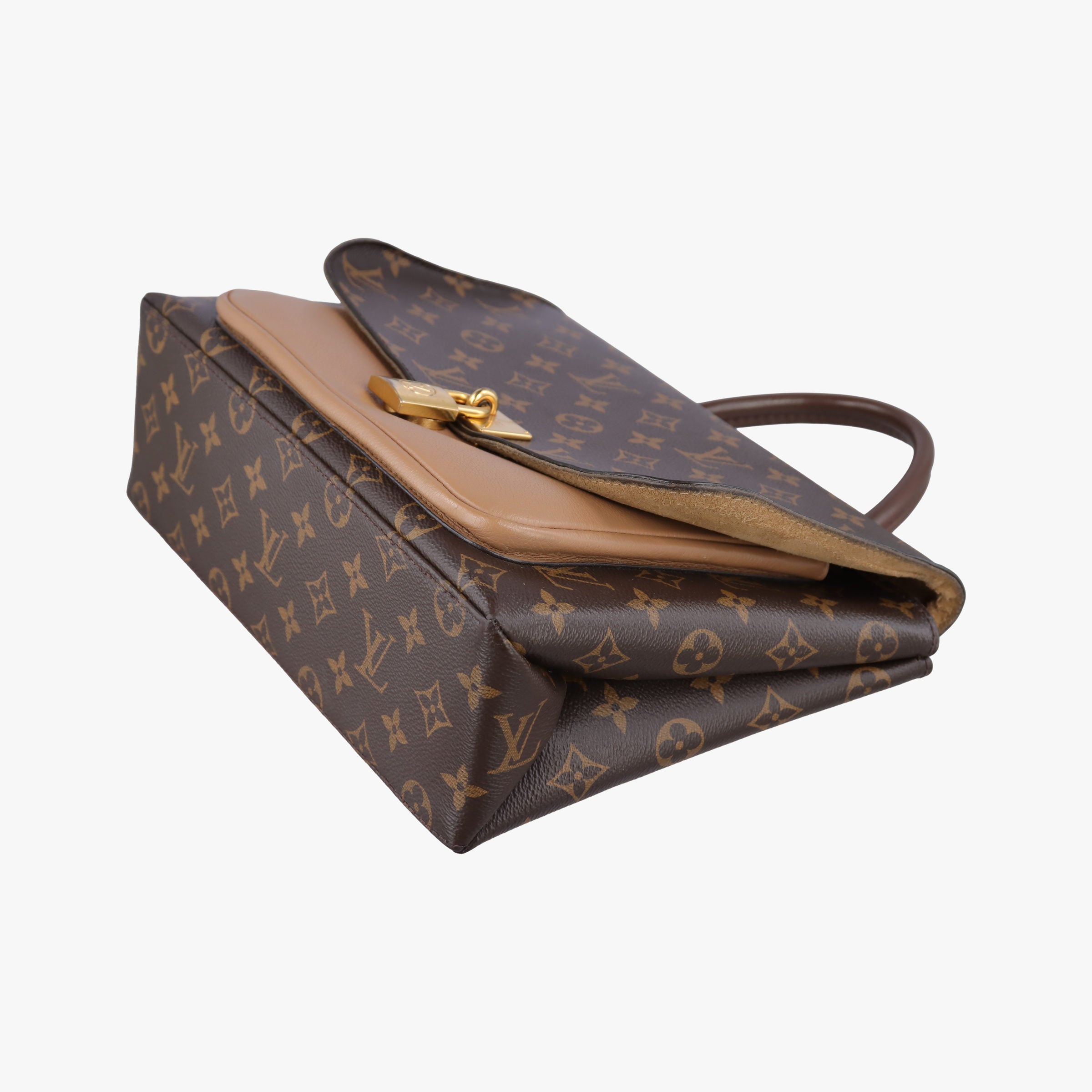 Pre-owned Louis Vuitton MARIGNAN brown×SESAME Monogram Canvas×calf leather M44259 shoulderbag | stylenewstar