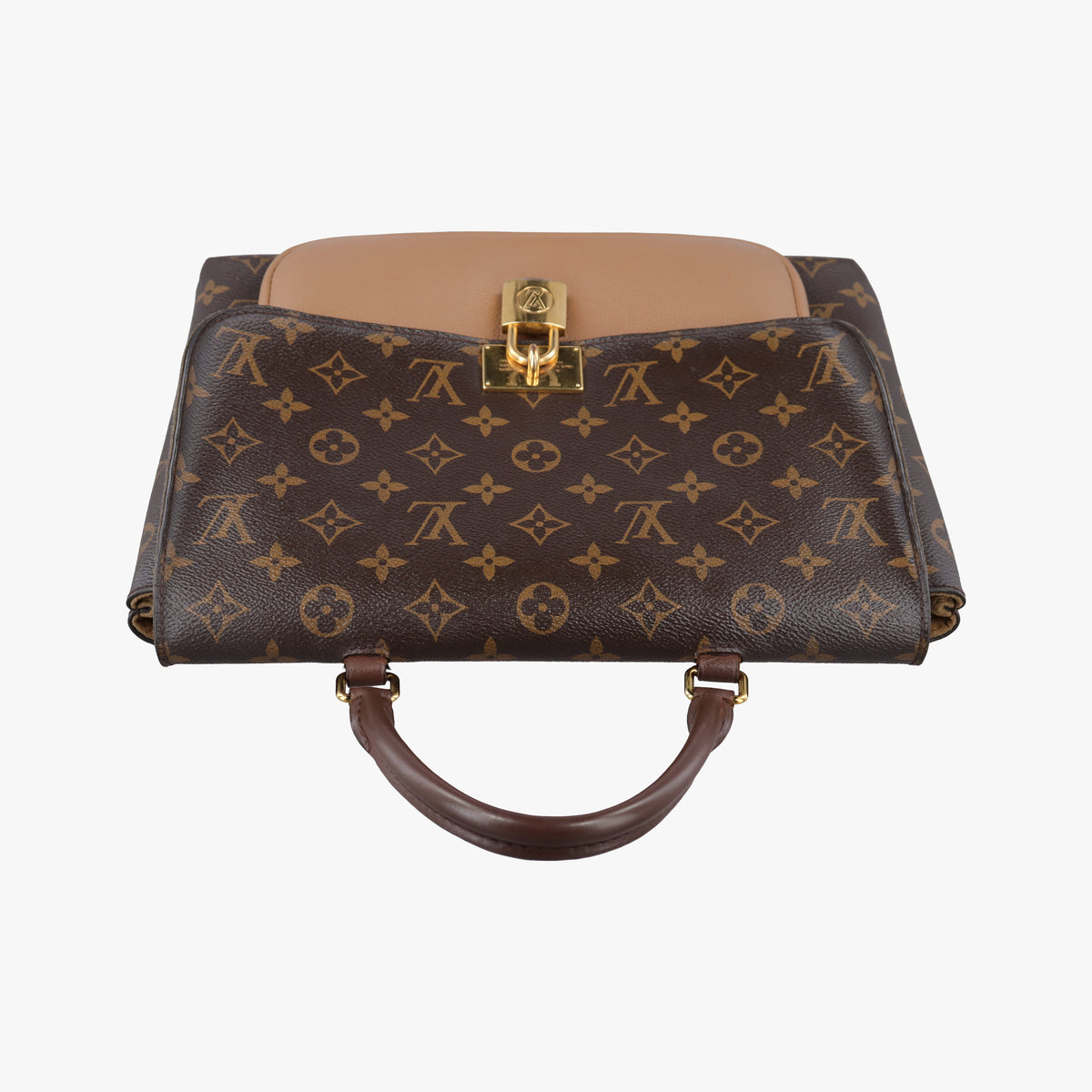 Pre-owned Louis Vuitton MARIGNAN brown×SESAME Monogram Canvas×calf leather M44259 shoulderbag | stylenewstar