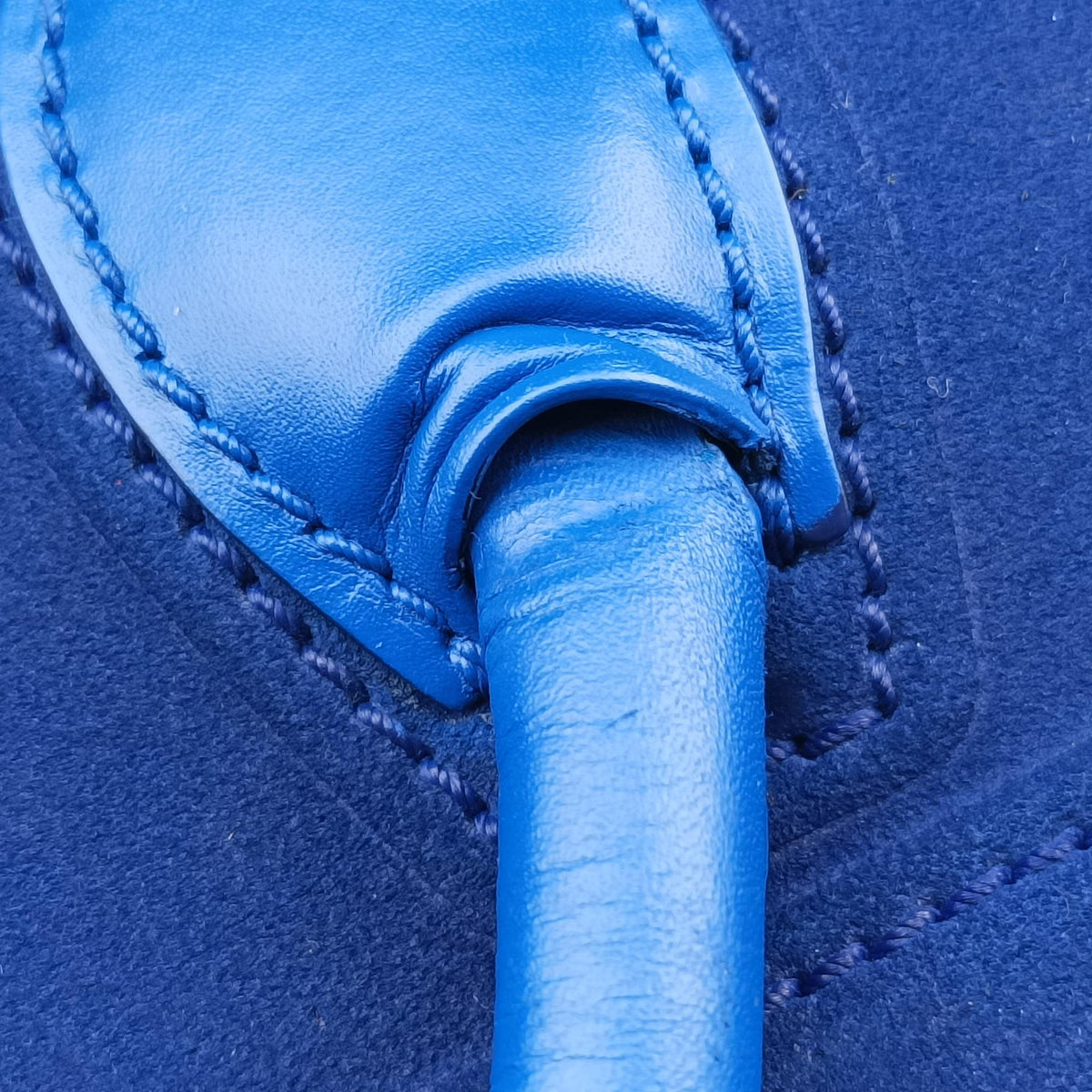 Pre-owned Celine Luggage Square Phantom Blue suede  handbag | stylenewstar
