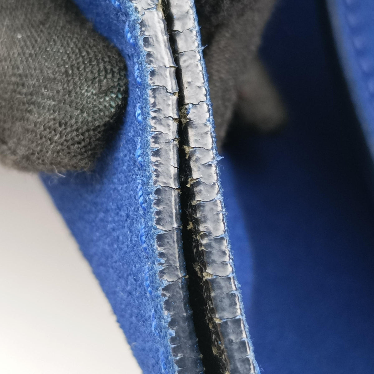 Pre-owned Celine Luggage Square Phantom Blue suede  handbag | stylenewstar