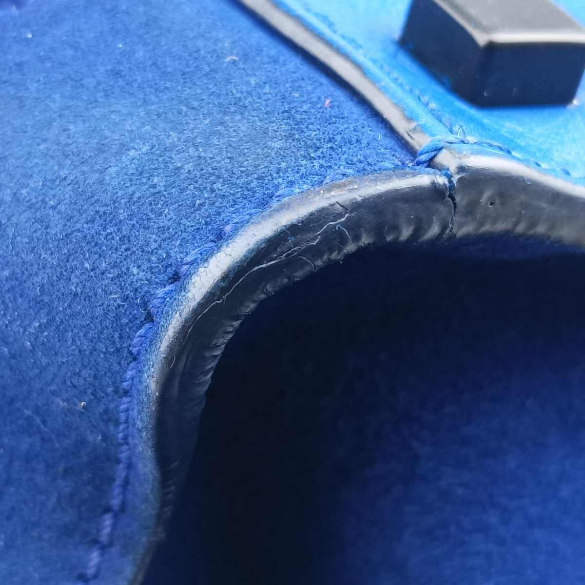 Pre-owned Celine Luggage Square Phantom Blue suede  handbag | stylenewstar