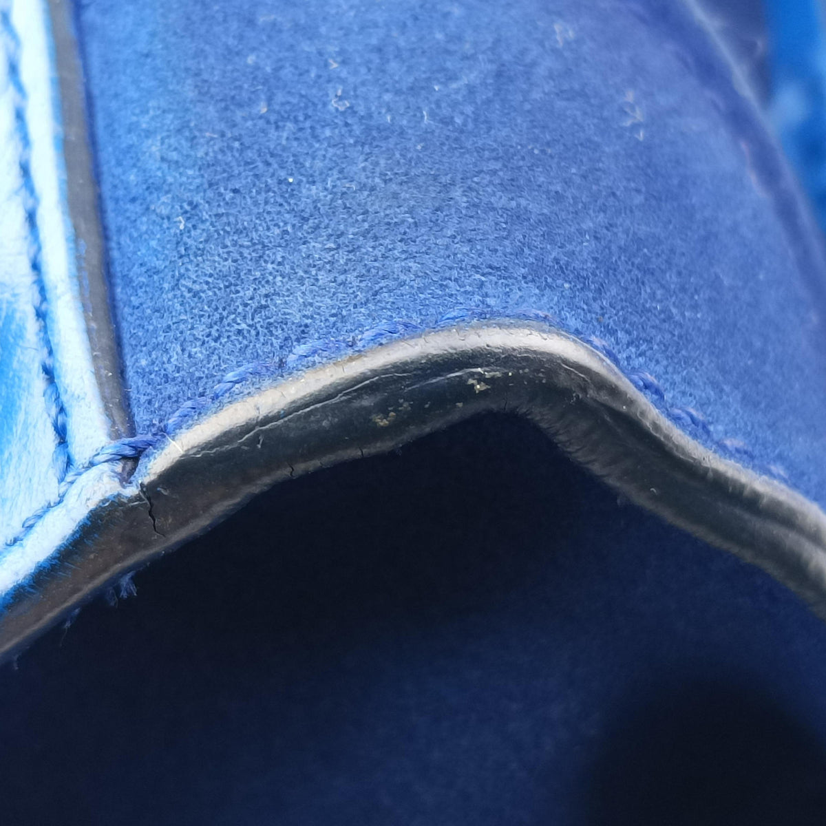 Pre-owned Celine Luggage Square Phantom Blue suede  handbag | stylenewstar