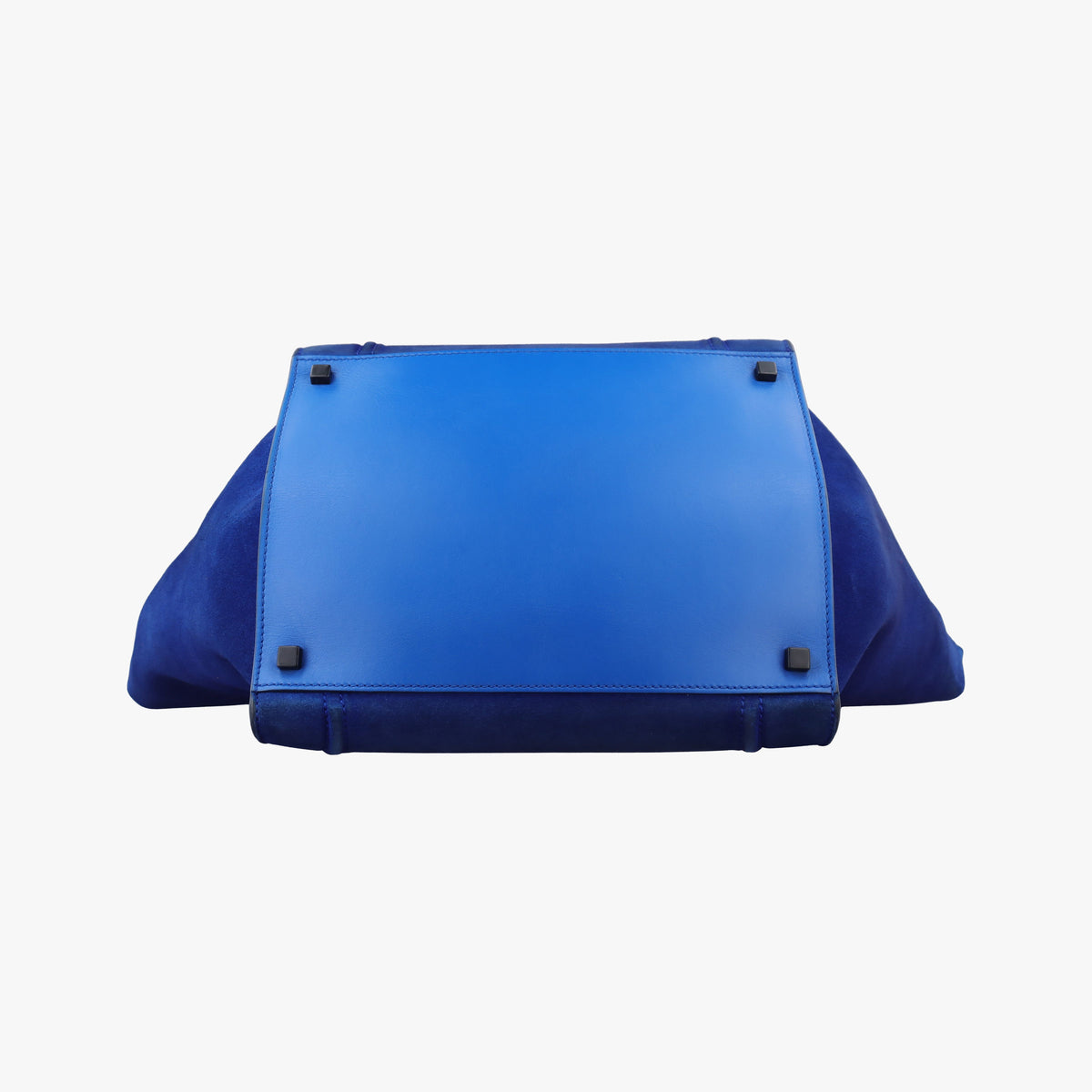 Pre-owned Celine Luggage Square Phantom Blue suede  handbag | stylenewstar