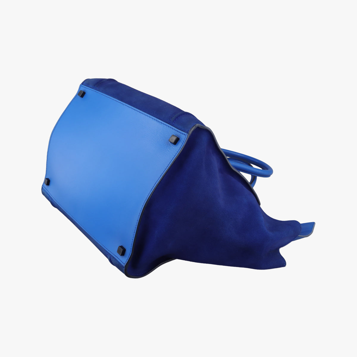 Pre-owned Celine Luggage Square Phantom Blue suede  handbag | stylenewstar