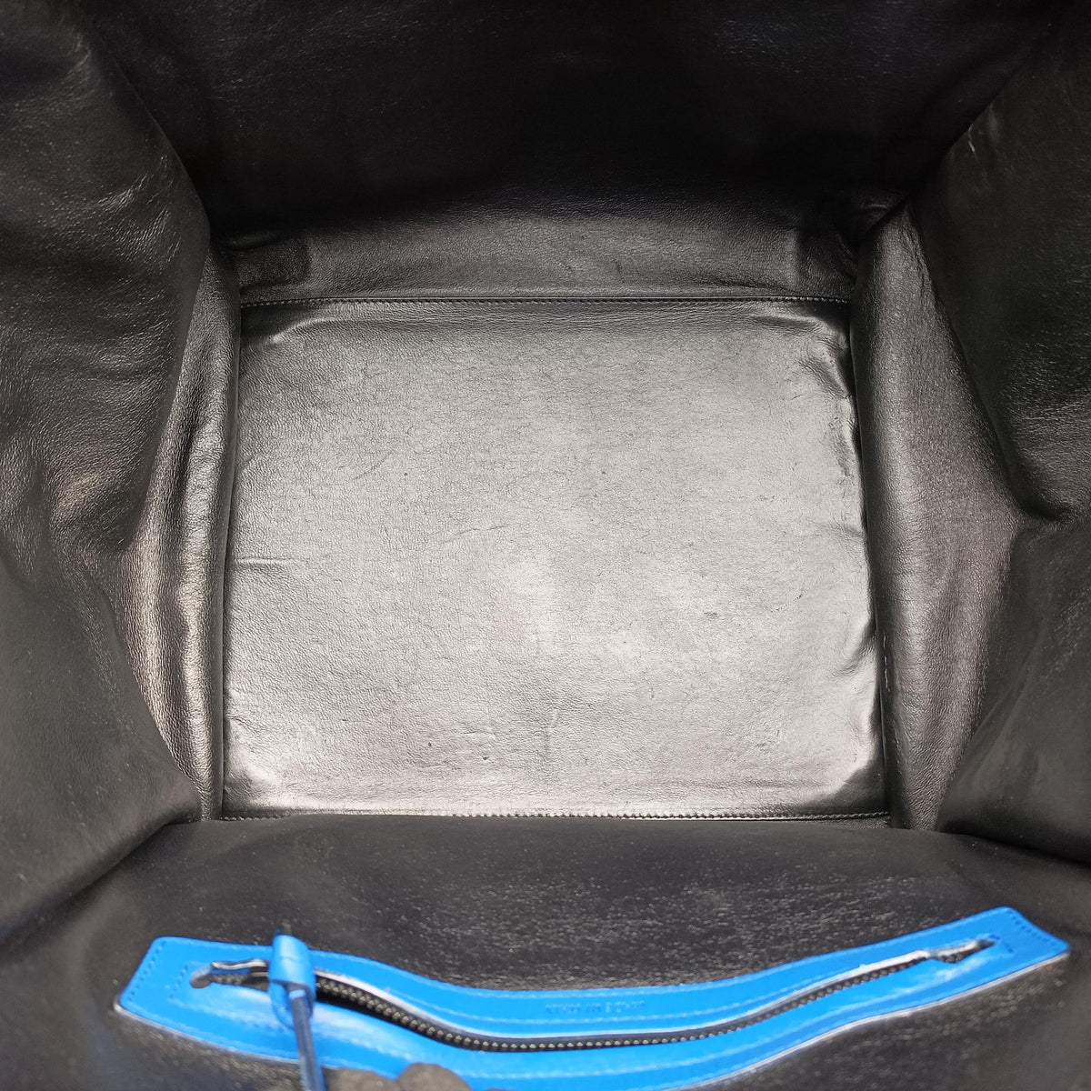Pre-owned Celine Luggage Square Phantom Blue suede  handbag | stylenewstar