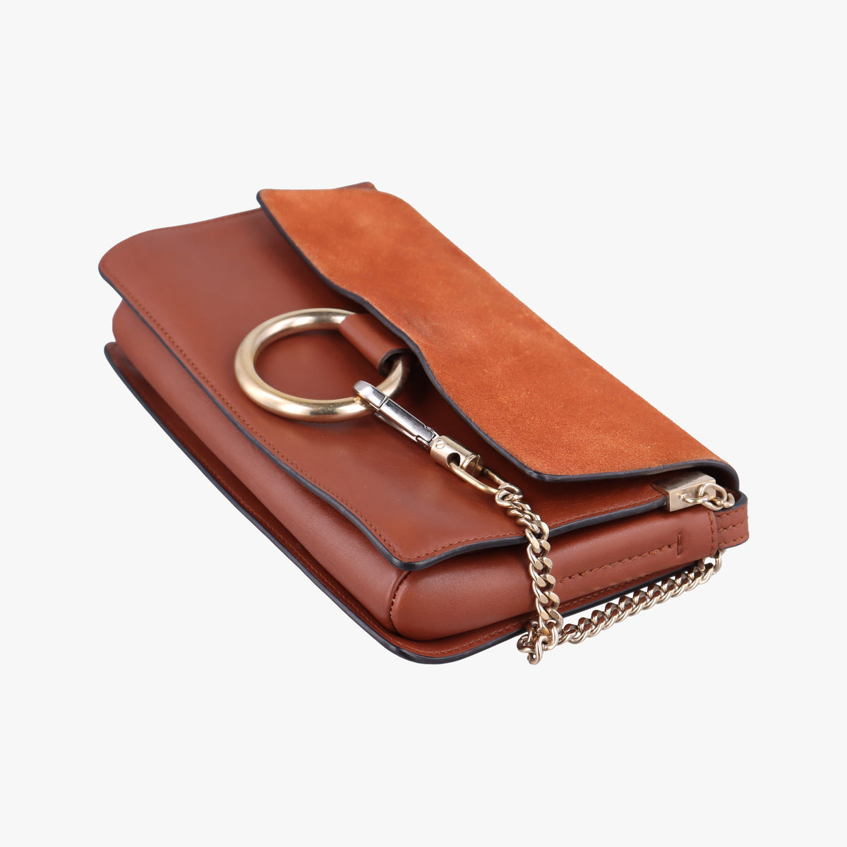 Pre-owned Chloe FAYE Brown Suede × leather  shoulderbag | stylenewstar