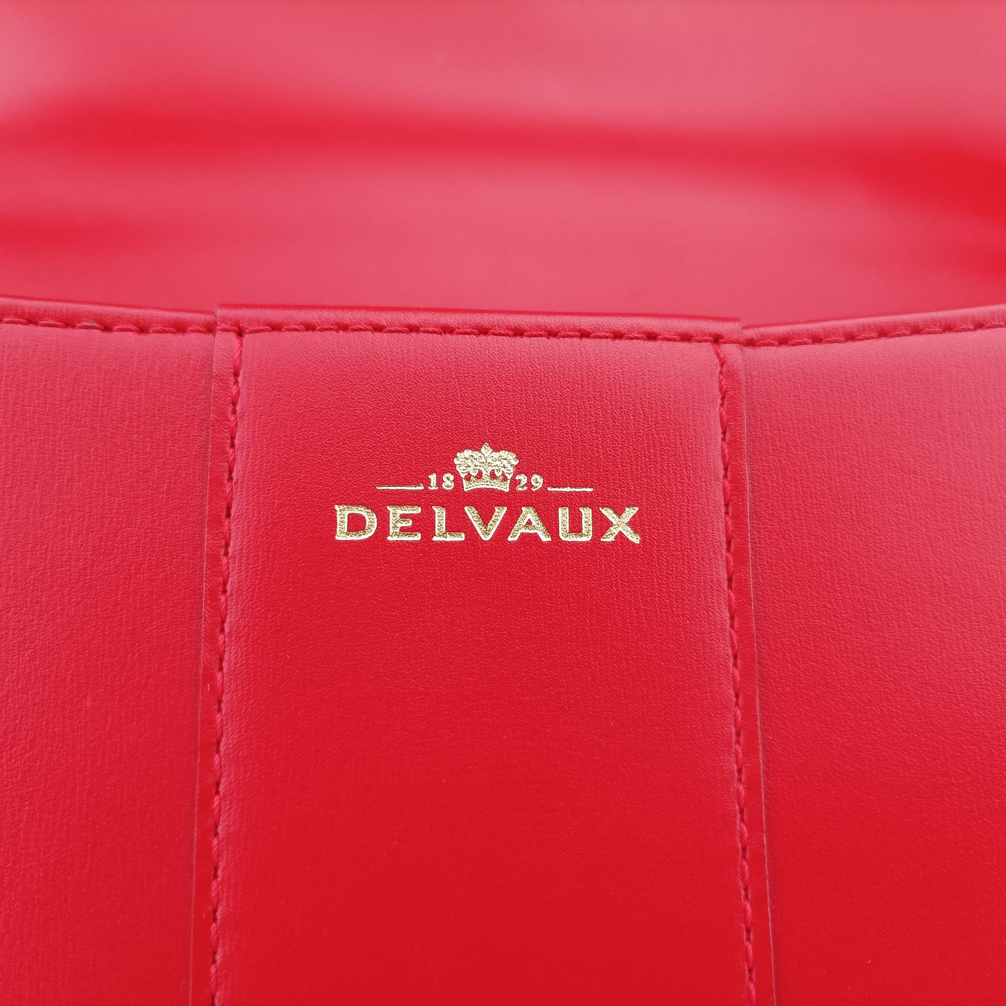 Pre-owned Delvaux Brillon MM Red leather  shoulderbag | stylenewstar