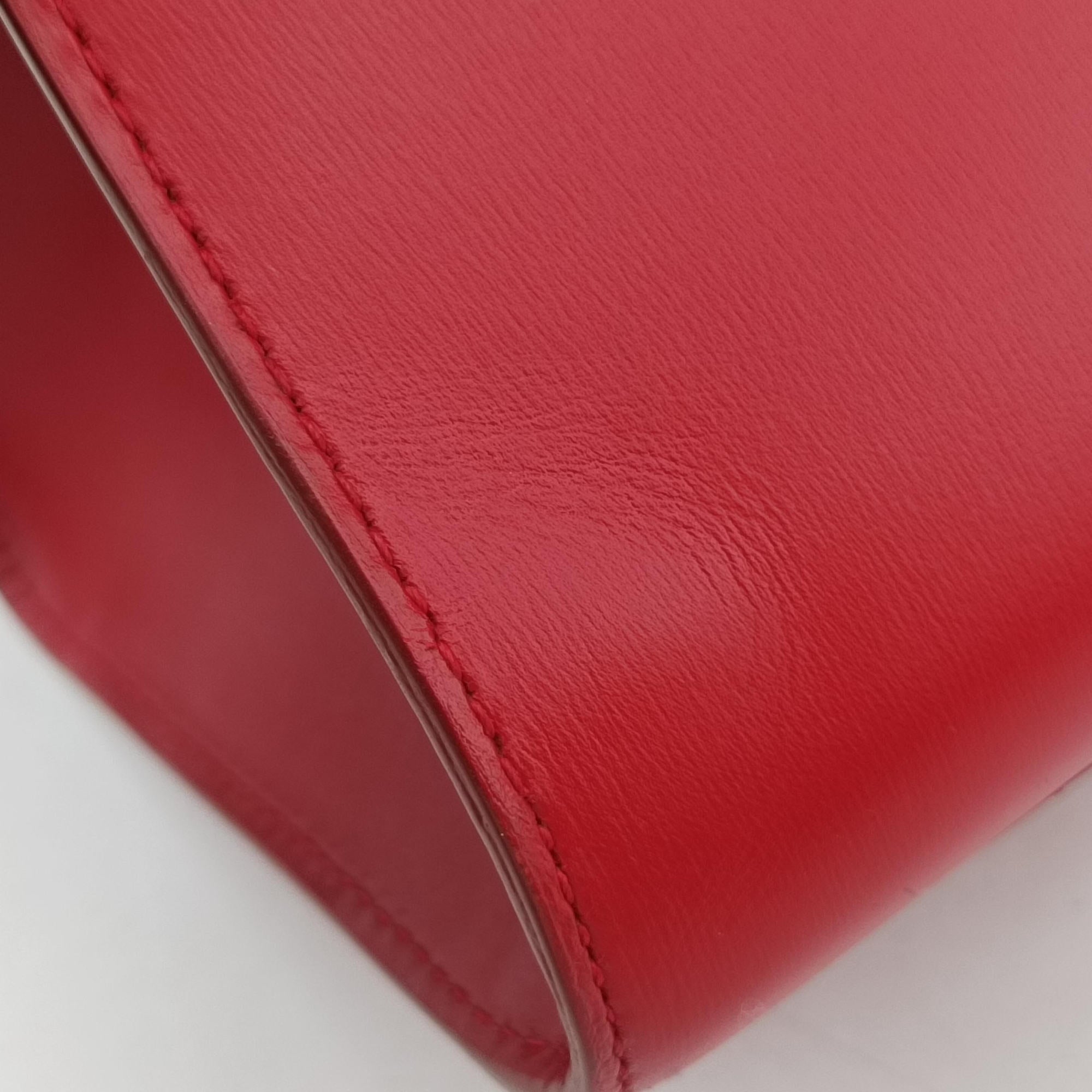 Pre-owned Delvaux Brillon MM Red leather  shoulderbag | stylenewstar
