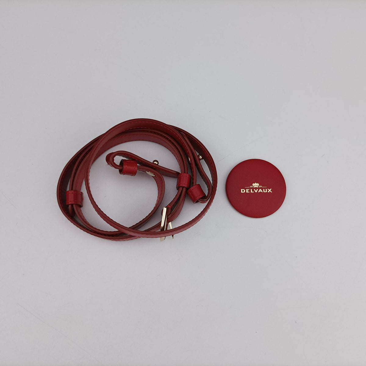 Pre-owned Delvaux Brillon MM Red leather  shoulderbag | stylenewstar
