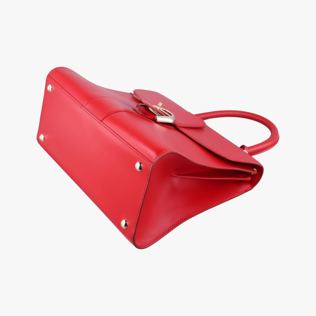 Pre-owned Delvaux Brillon MM Red leather  shoulderbag | stylenewstar