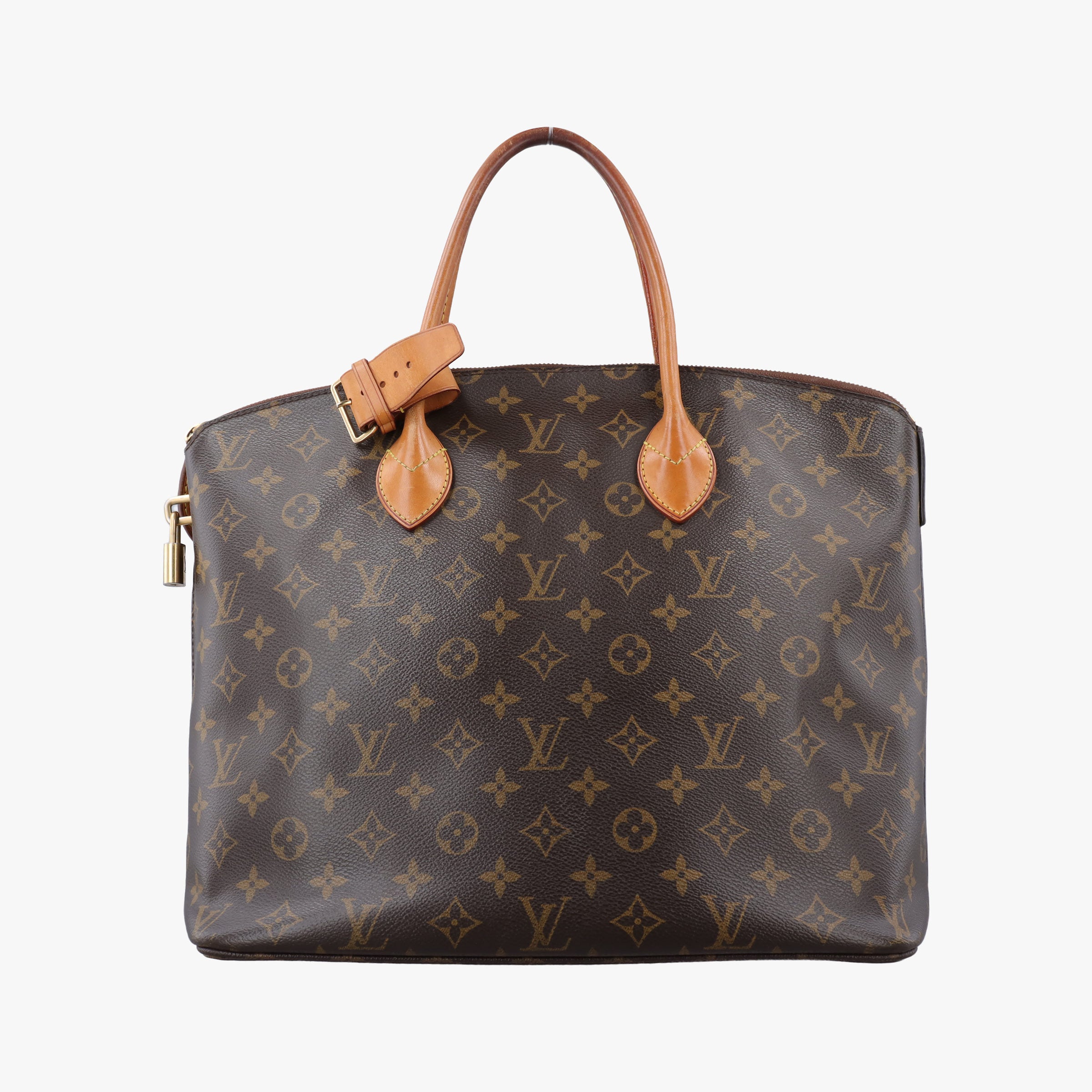 Pre-owned Louis Vuitton Lockit MM Brown Monogram Canvas×calf leather M40606 handbag | stylenewstar