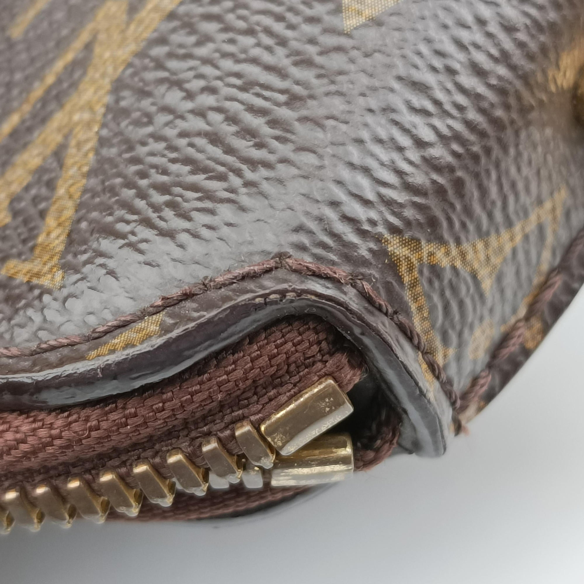 Pre-owned Louis Vuitton Lockit MM Brown Monogram Canvas×calf leather M40606 handbag | stylenewstar
