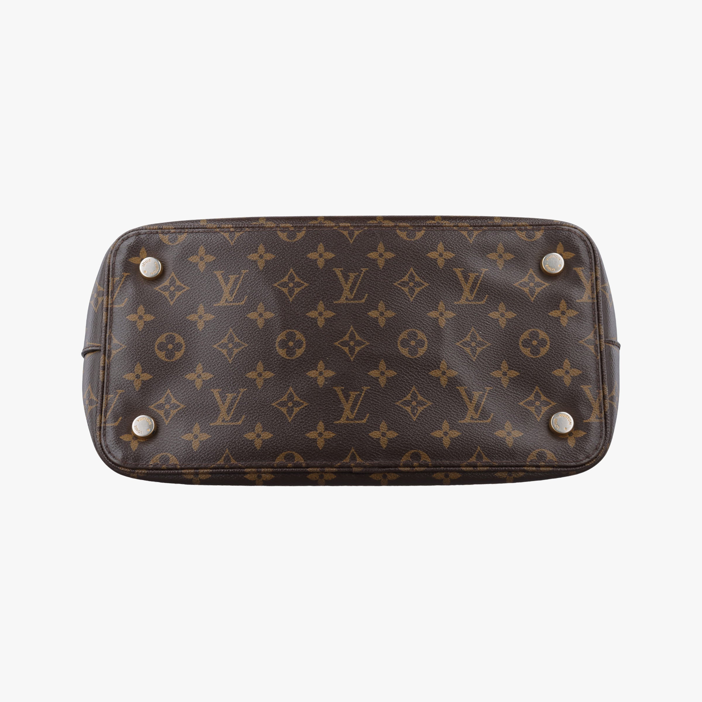 Pre-owned Louis Vuitton Lockit MM Brown Monogram Canvas×calf leather M40606 handbag | stylenewstar