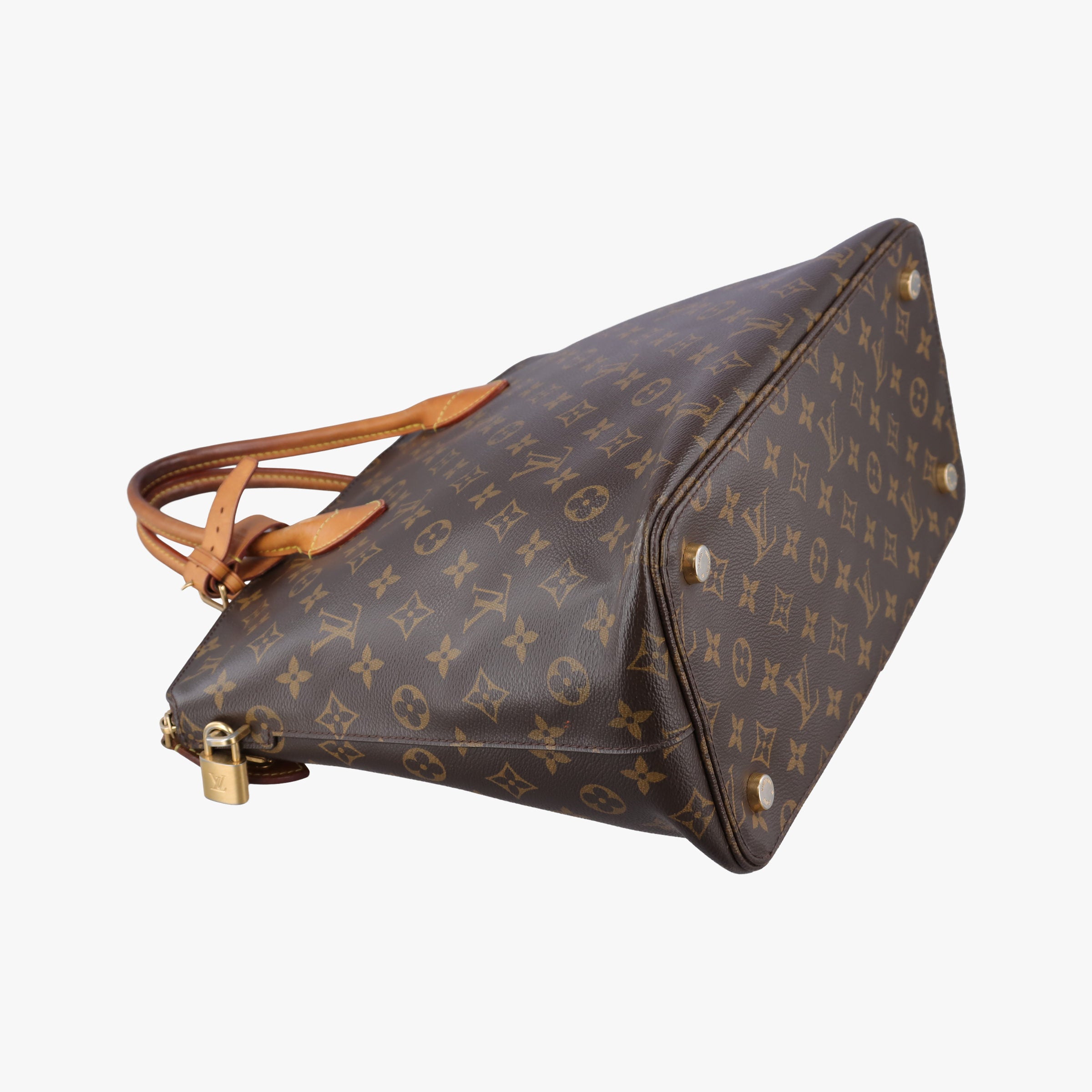 Pre-owned Louis Vuitton Lockit MM Brown Monogram Canvas×calf leather M40606 handbag | stylenewstar
