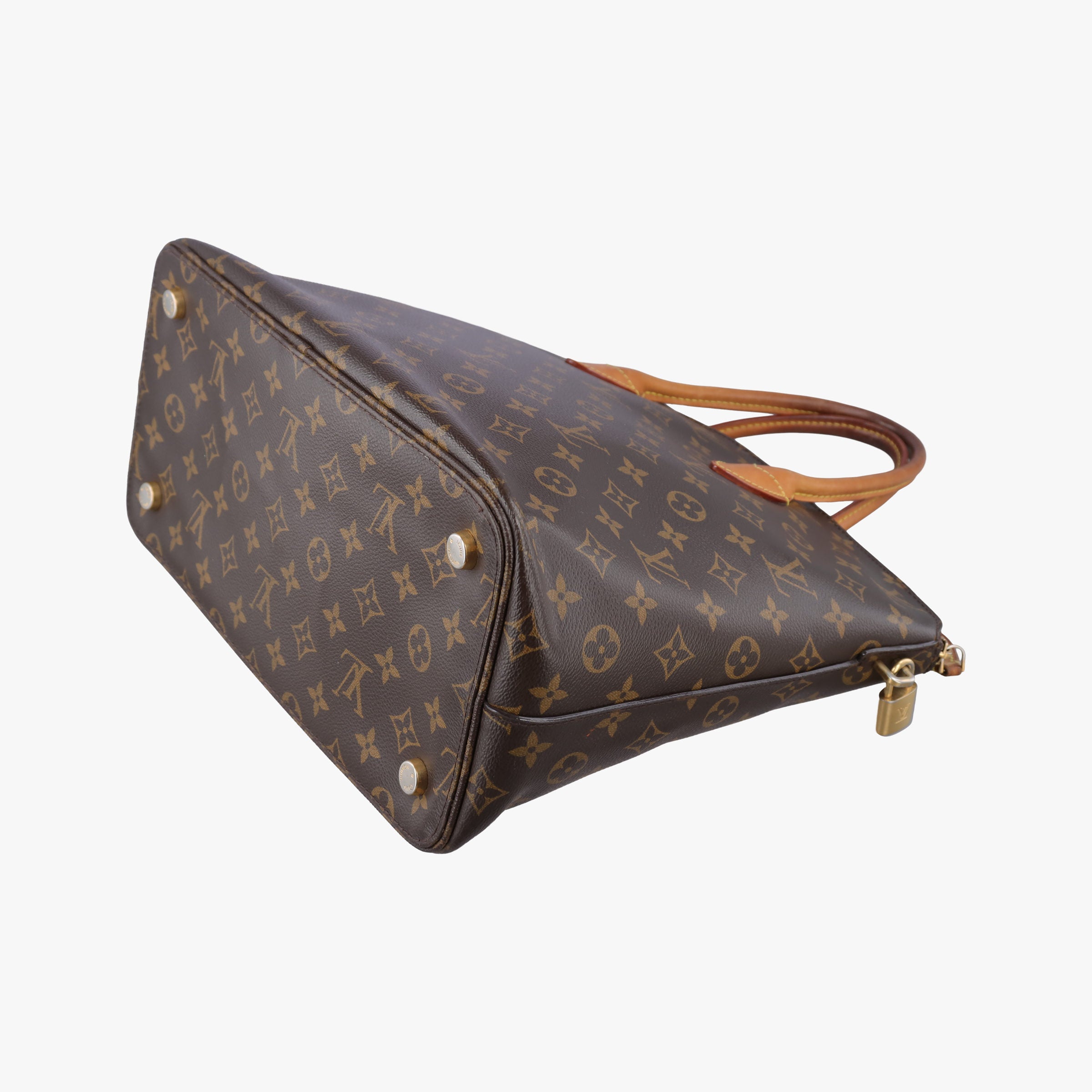 Pre-owned Louis Vuitton Lockit MM Brown Monogram Canvas×calf leather M40606 handbag | stylenewstar