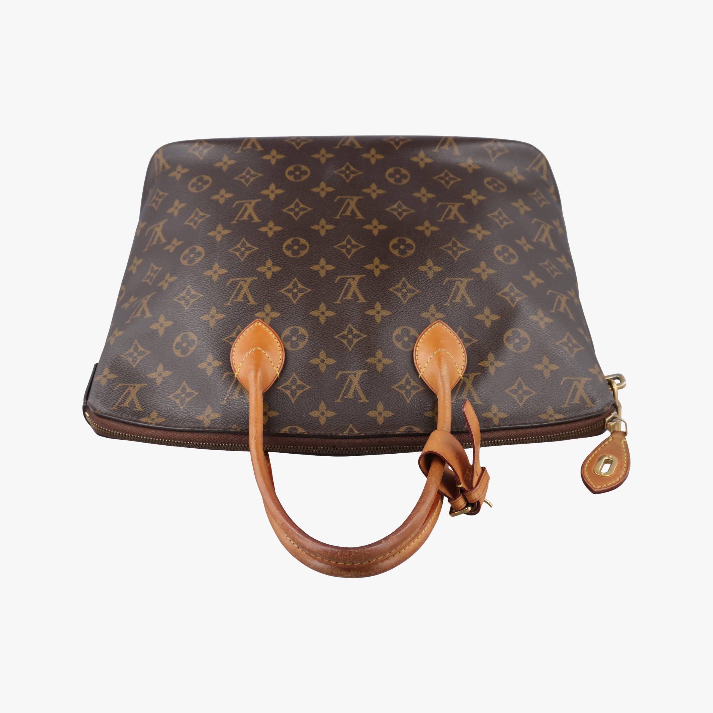Pre-owned Louis Vuitton Lockit MM Brown Monogram Canvas×calf leather M40606 handbag | stylenewstar