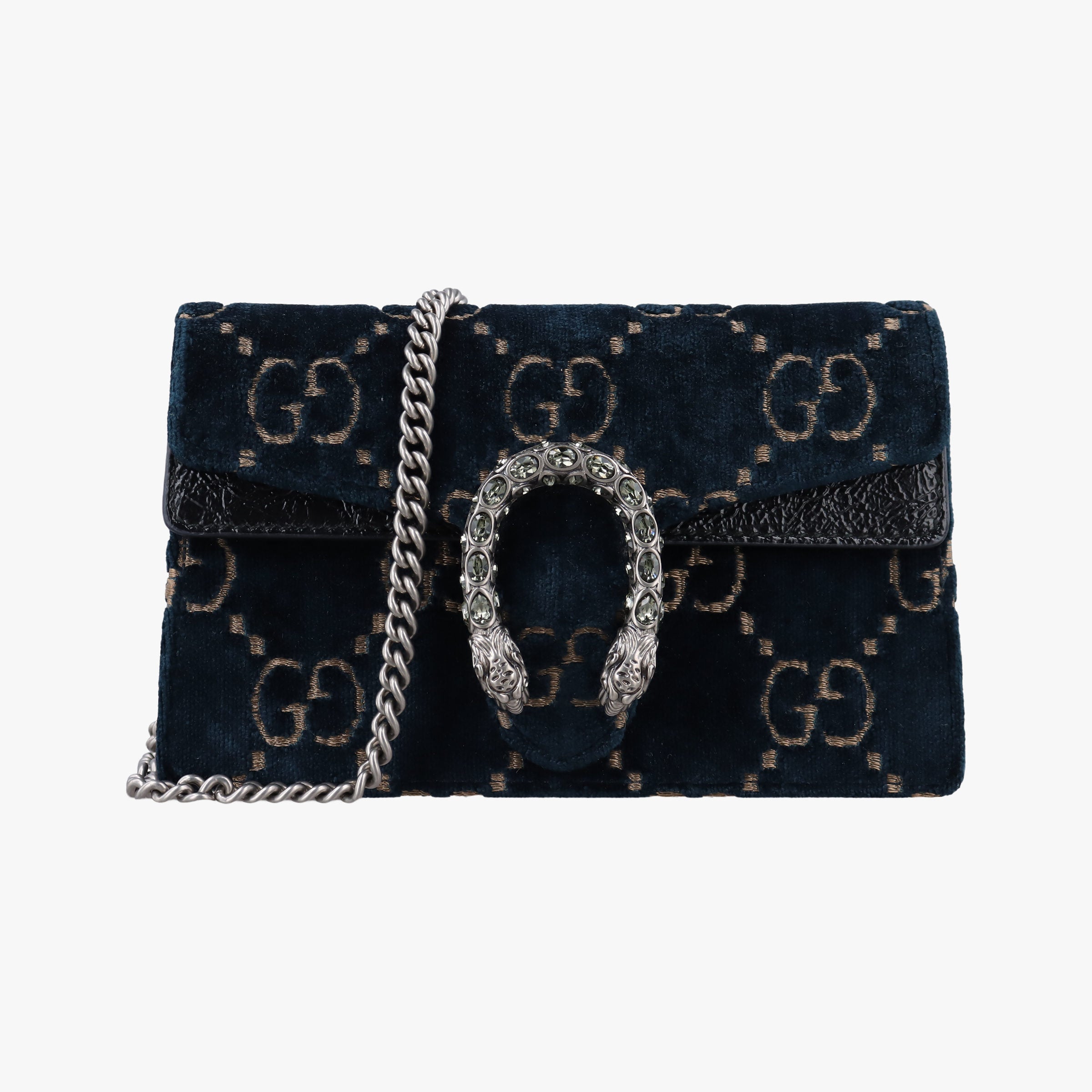 Pre-owned Gucci Dionysus Navy velour 476432 shoulderbag | stylenewstar
