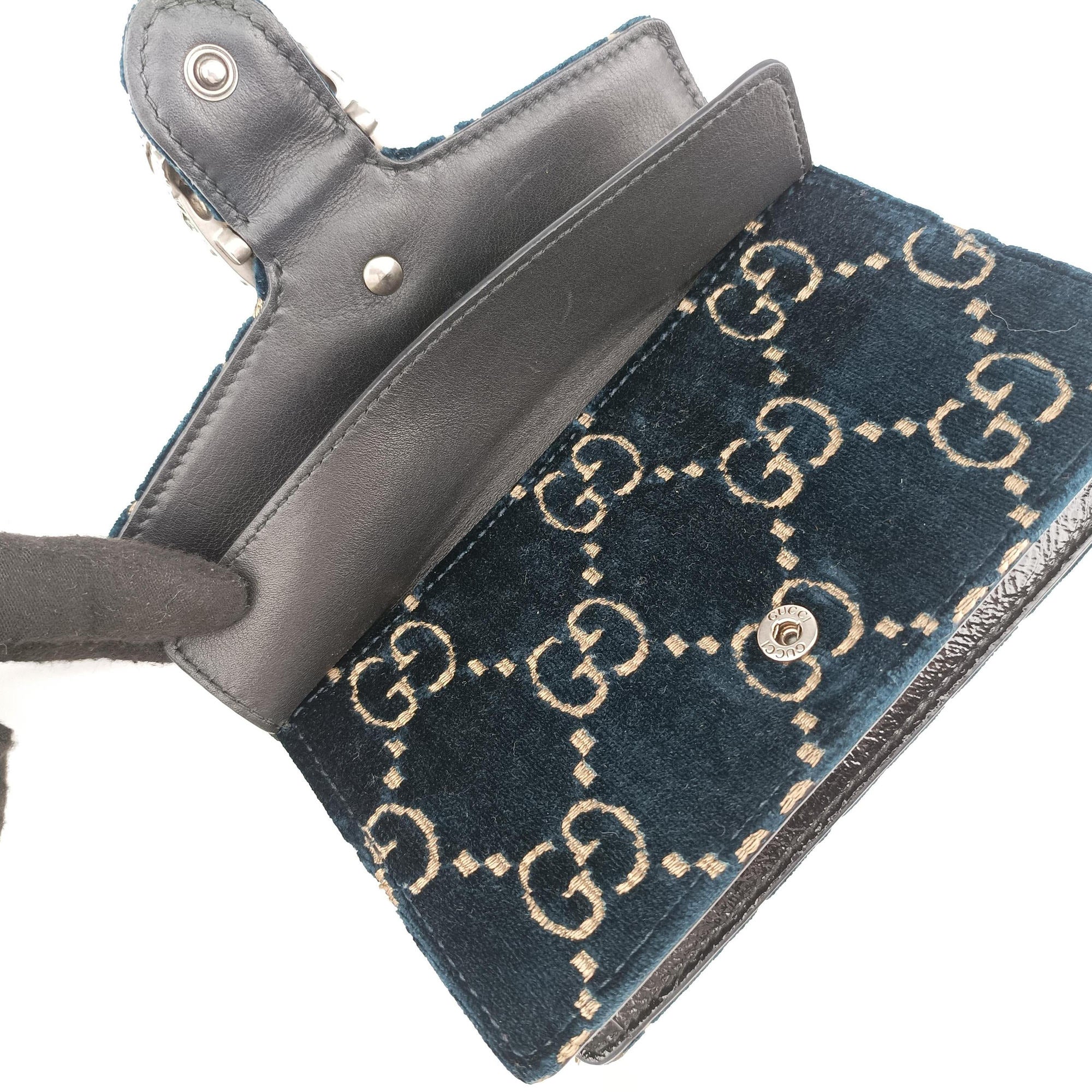 Pre-owned Gucci Dionysus Navy velour 476432 shoulderbag | stylenewstar