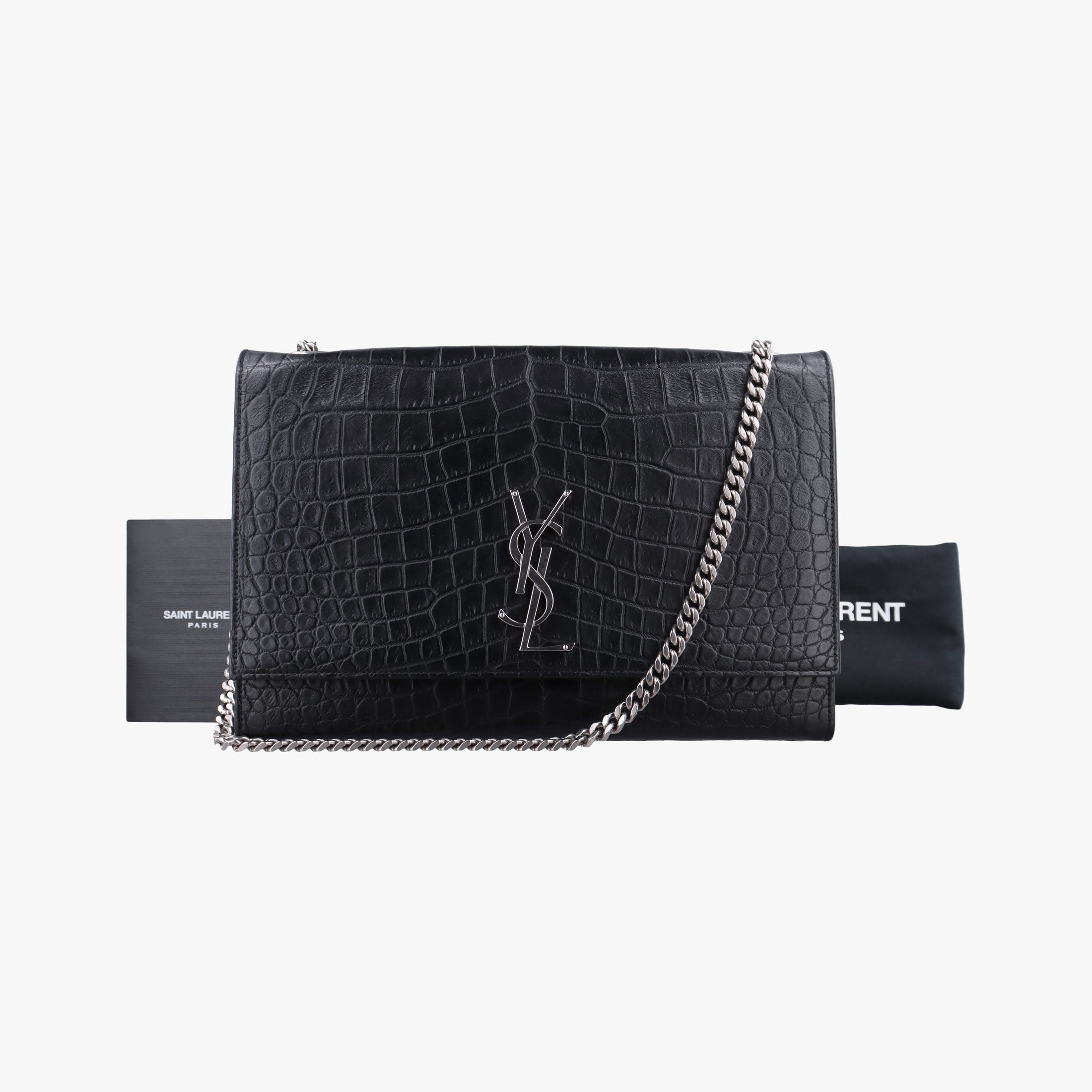 Pre-owned Yves Saint Laurent KATE Black Leather 446752 shoulderbag | stylenewstar