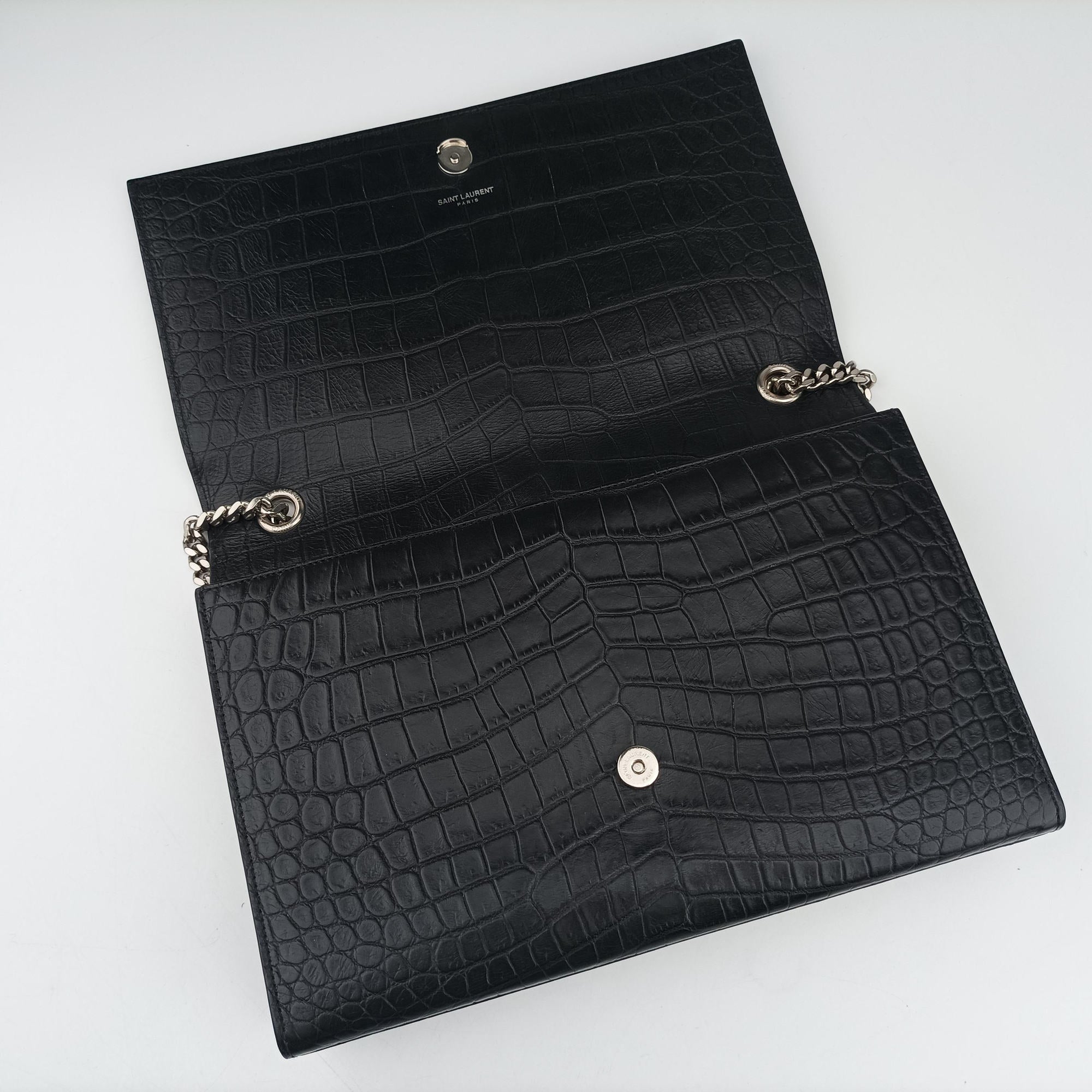 Pre-owned Yves Saint Laurent KATE Black Leather 446752 shoulderbag | stylenewstar