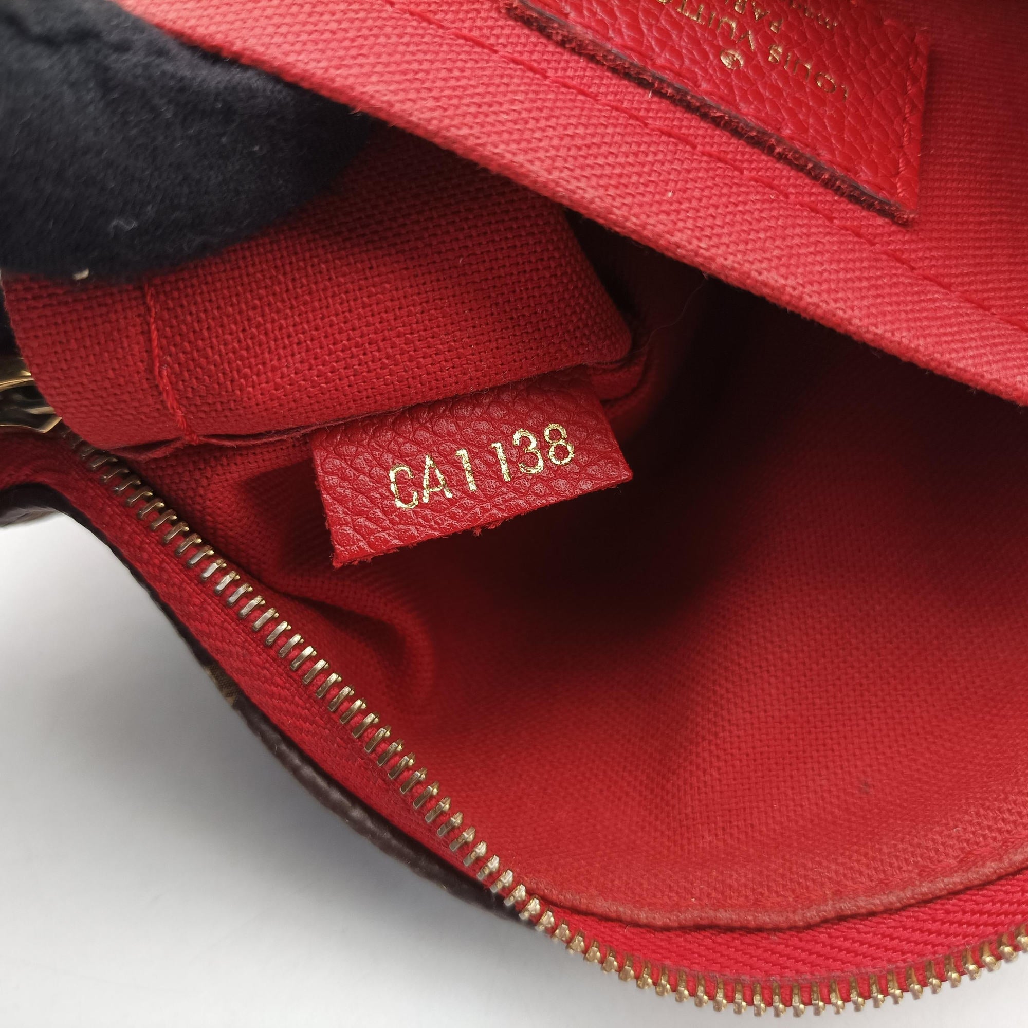 Pre-owned Louis Vuitton PALLAS Clutch brown×CERISE Monogram Canvas×calf leather M41638 shoulderbag | stylenewstar