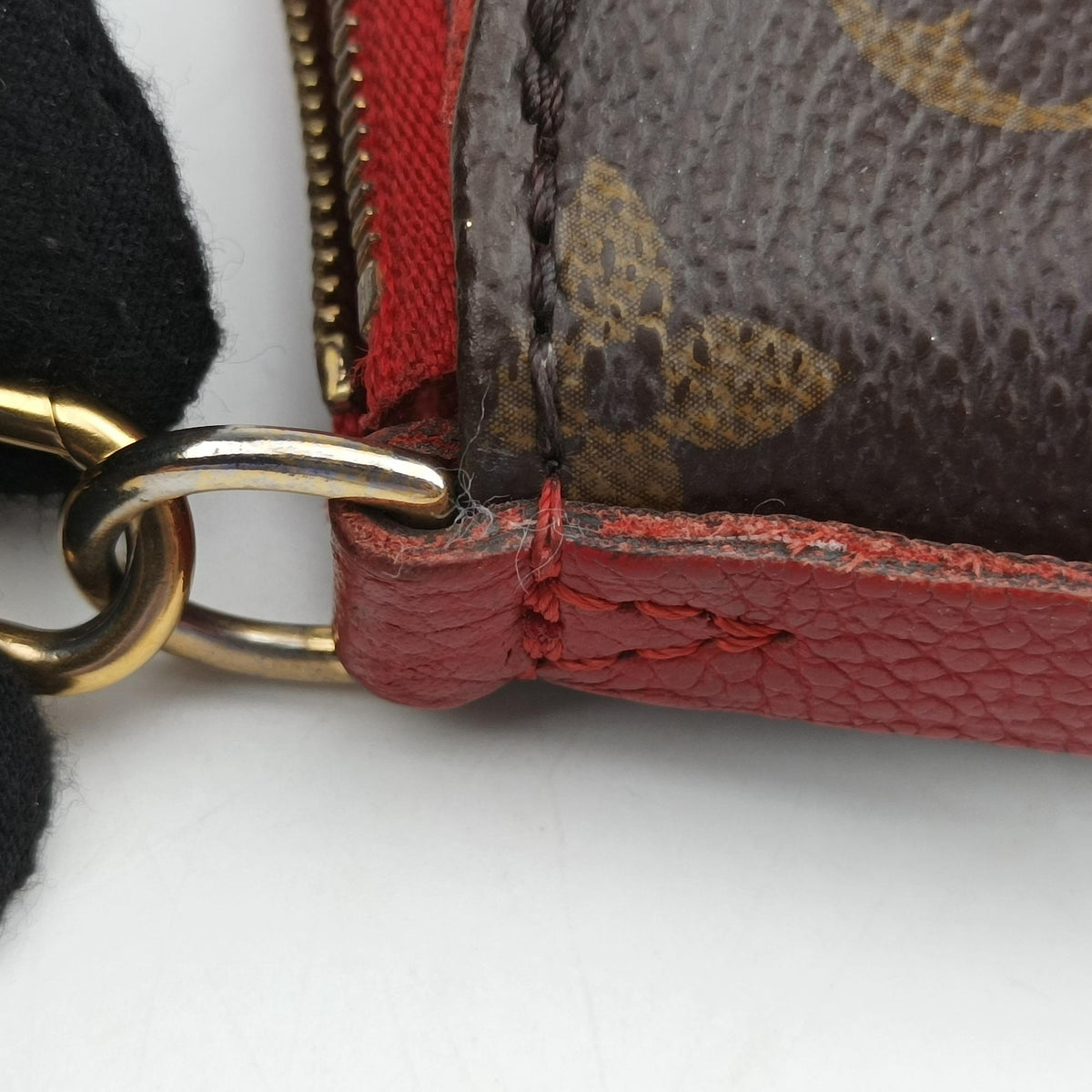 Pre-owned Louis Vuitton PALLAS Clutch brown×CERISE Monogram Canvas×calf leather M41638 shoulderbag | stylenewstar