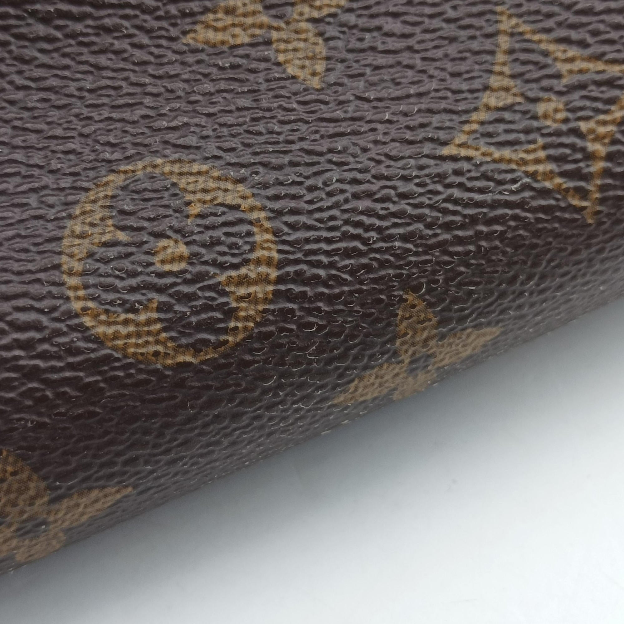 Pre-owned Louis Vuitton PALLAS Clutch brown×CERISE Monogram Canvas×calf leather M41638 shoulderbag | stylenewstar