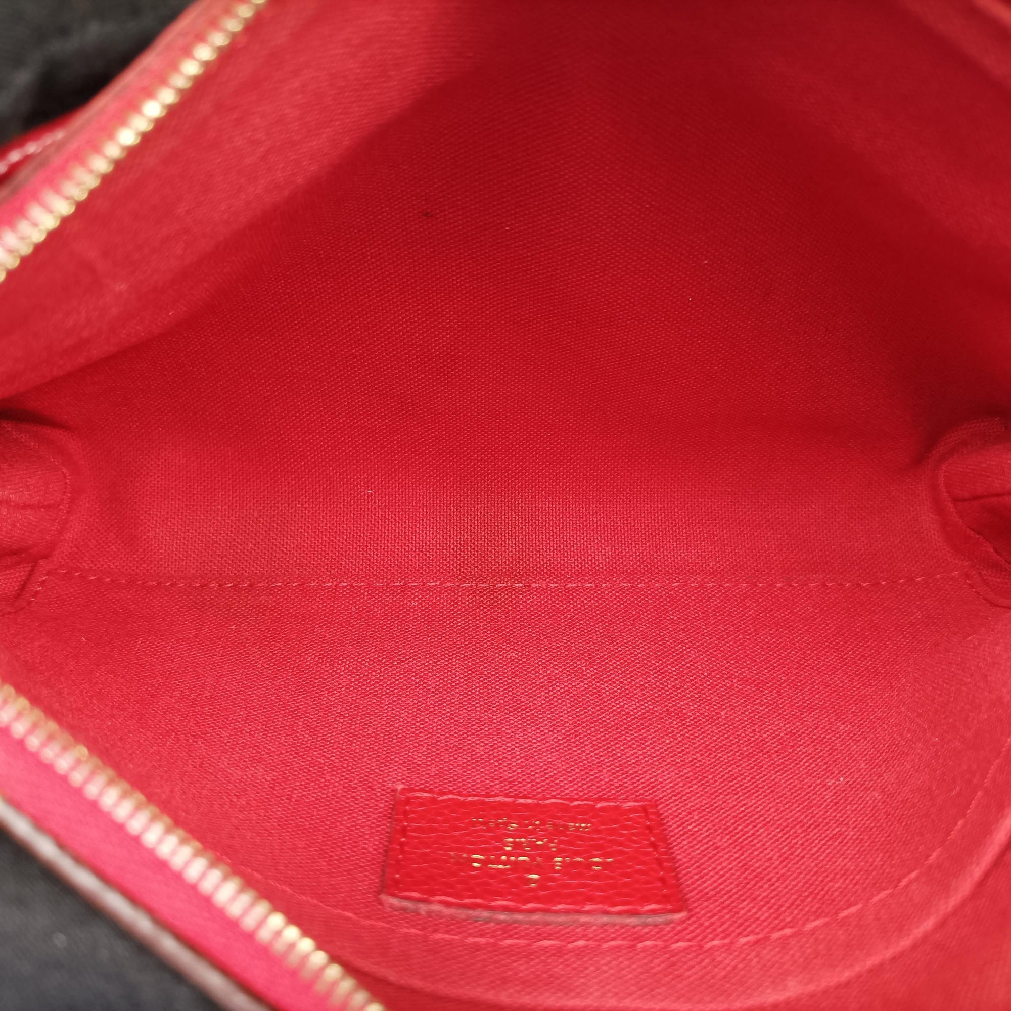 Pre-owned Louis Vuitton PALLAS Clutch brown×CERISE Monogram Canvas×calf leather M41638 shoulderbag | stylenewstar