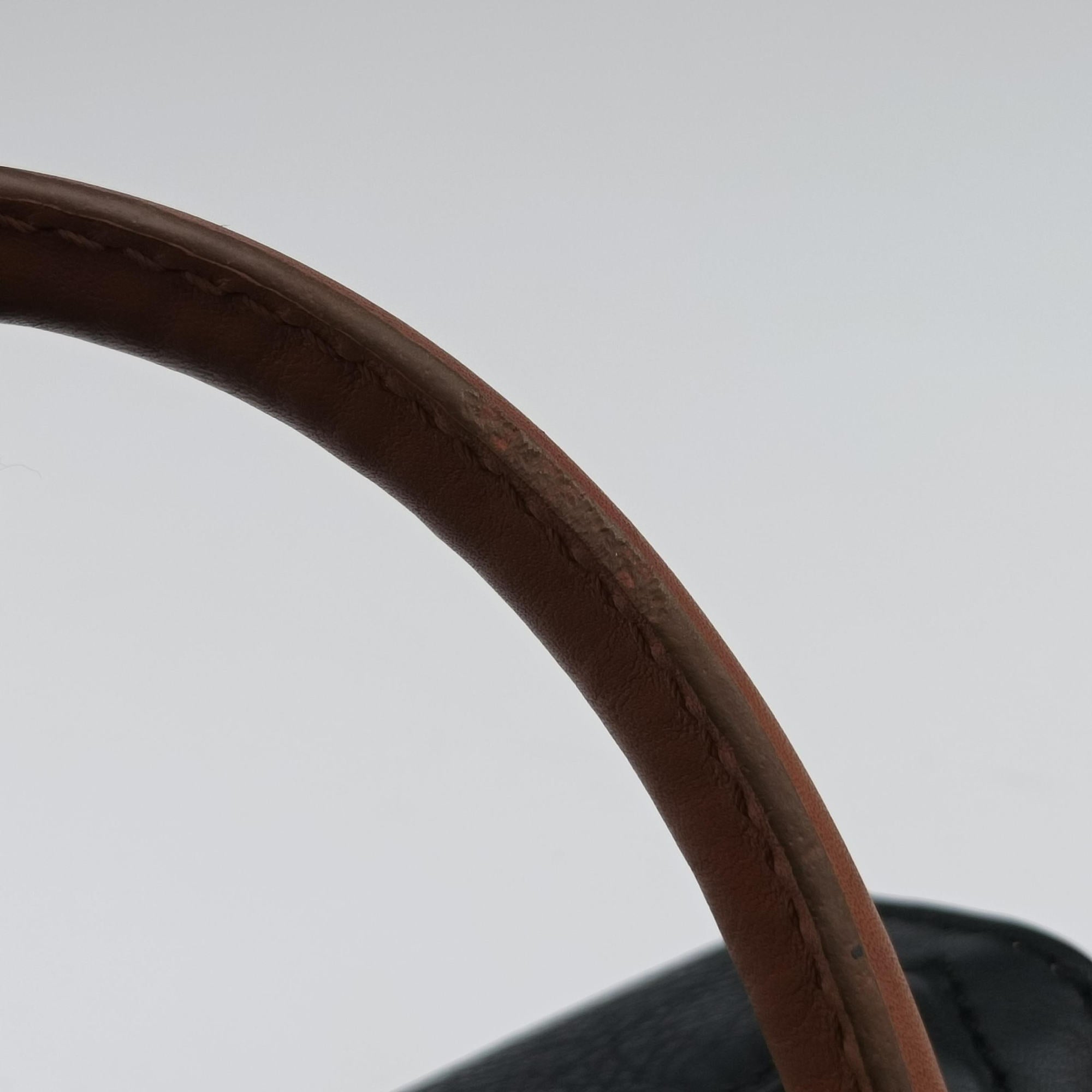 Pre-owned Celine luggage nano shopper Ivory×black×brown Canvas×leather  shoulderbag | stylenewstar